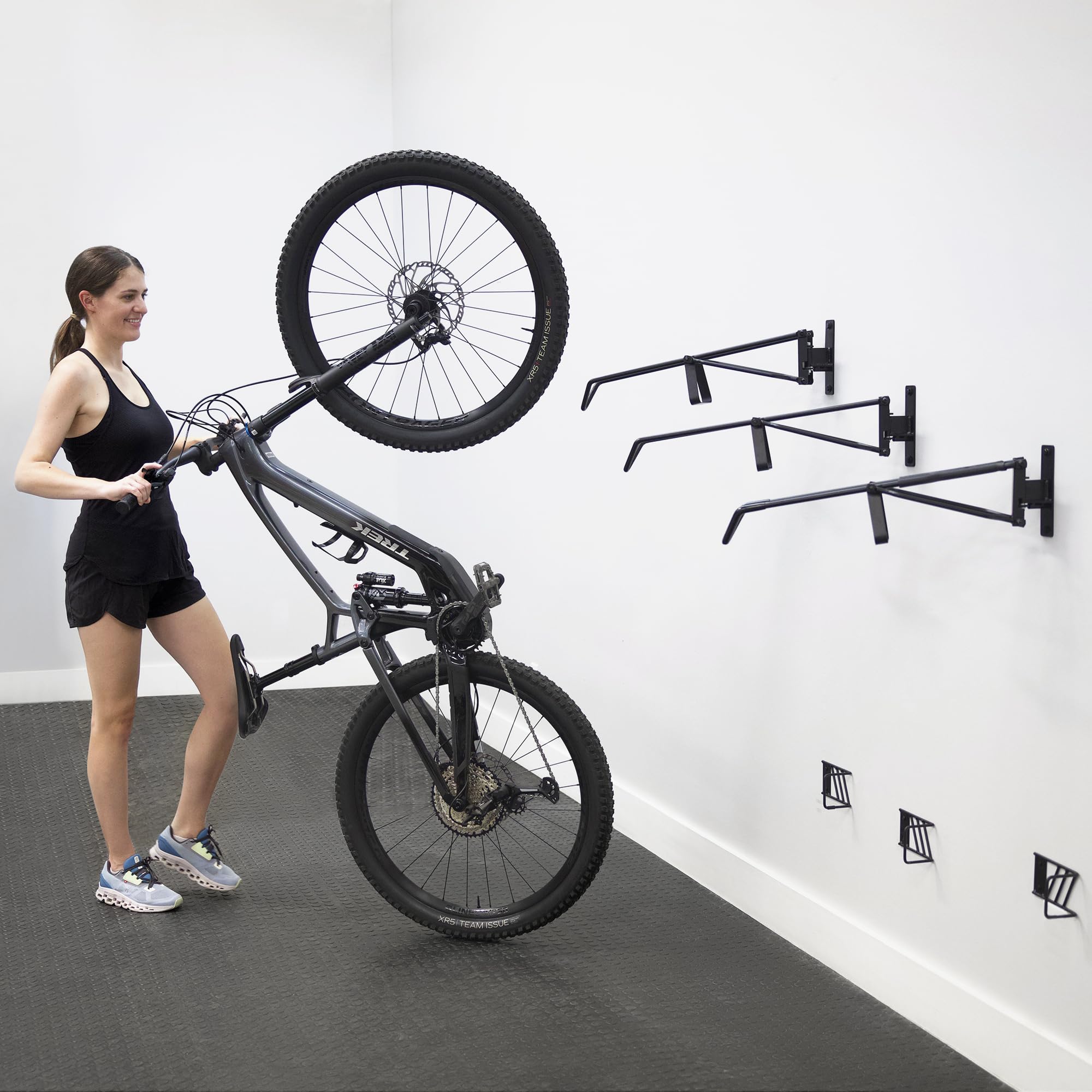 StoreYourBoard SwivelStow Heavy Duty Bike Wall Mount 2-Pack - No Lift Swivel Storage Rack for Mountain Bikes & eBikes - Space Saving Garage Bike Organizer for Home, Apartment & Cycling Enthusiasts