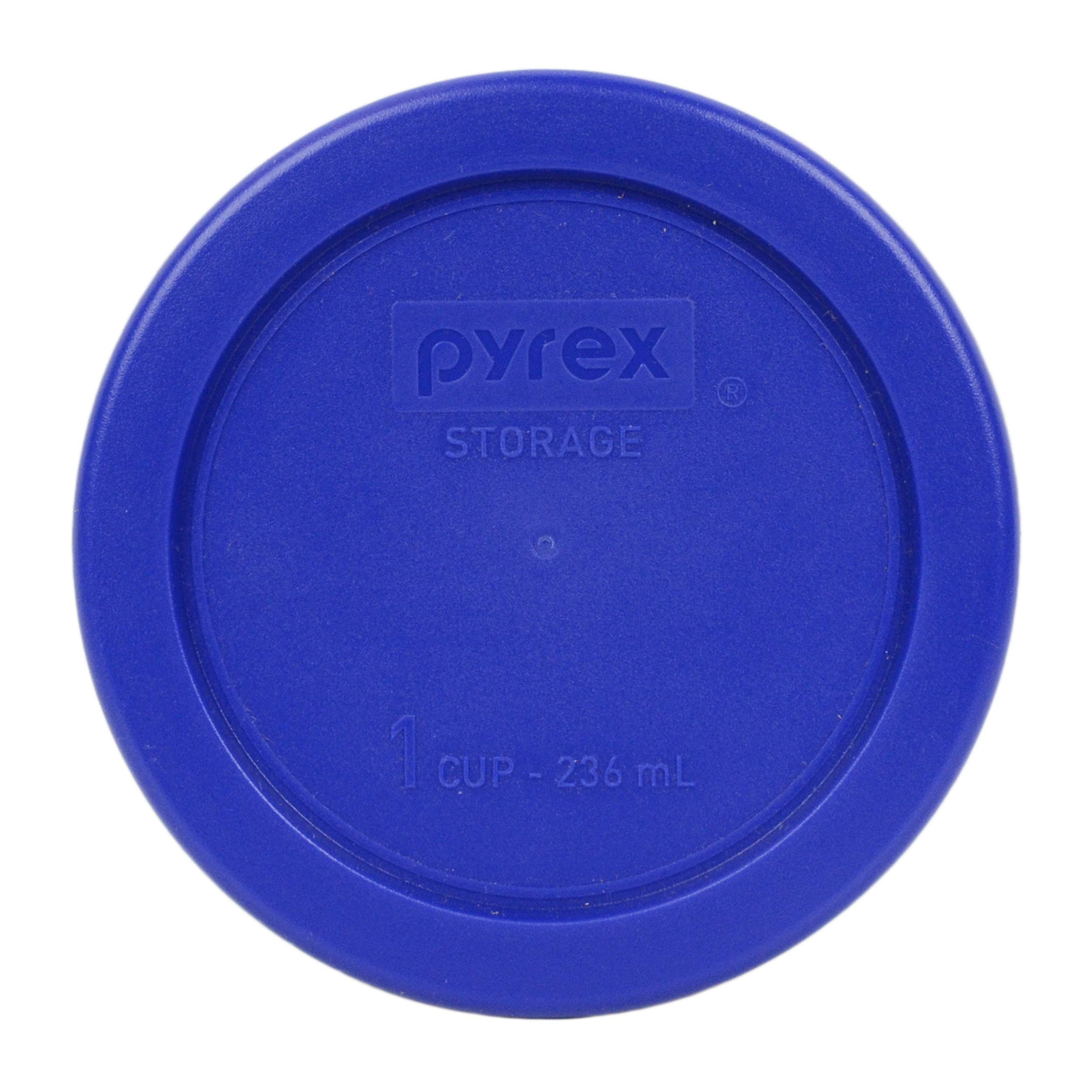 Pyrex Replacement Food Storage Lids Set - 6/7-Cup Fuchsia, 4-Cup Edamame Green, 2-Cup Lawn Green, 1-Cup Cadet Blue - Airtight Plastic Lids for Meal Prep, Leftovers & Kitchen Organization