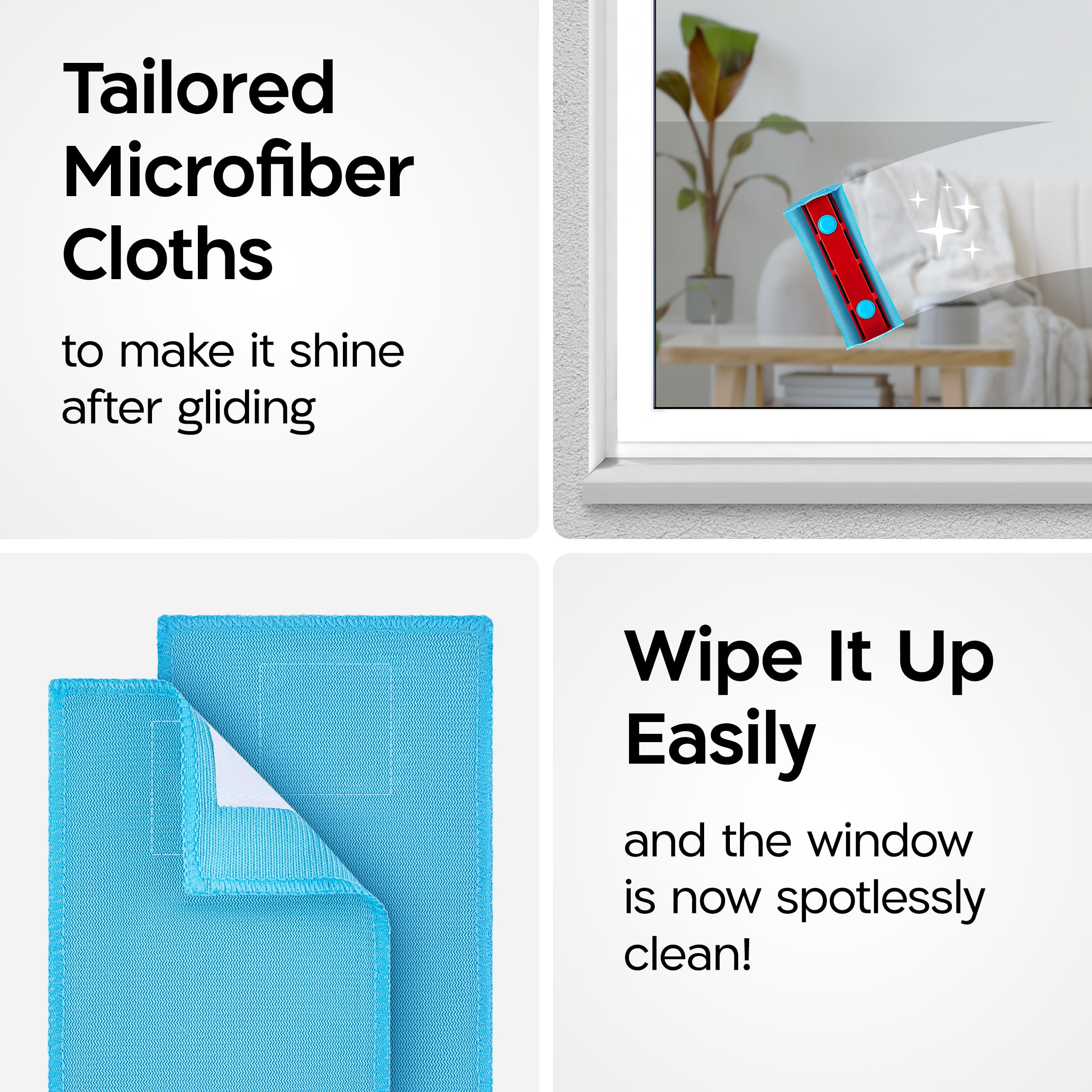 Tyroler 2-Pack Microfiber Cloths - Ultra Soft Cleaning for Magnetic Window Cleaners | Home & Car Use