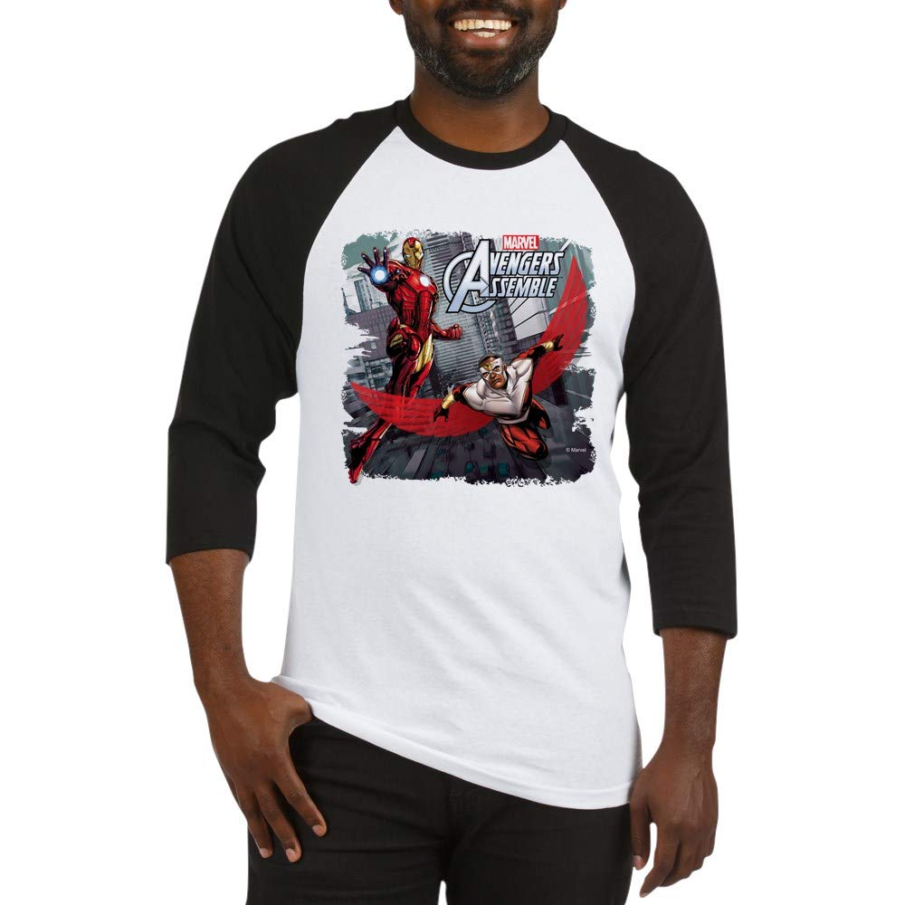 Marvel Falcon & Iron Man Baseball Jersey - Officially Licensed Superhero Graphic Tee for Men & Women | Perfect for Cosplay, Comic Con, and Sports Fans