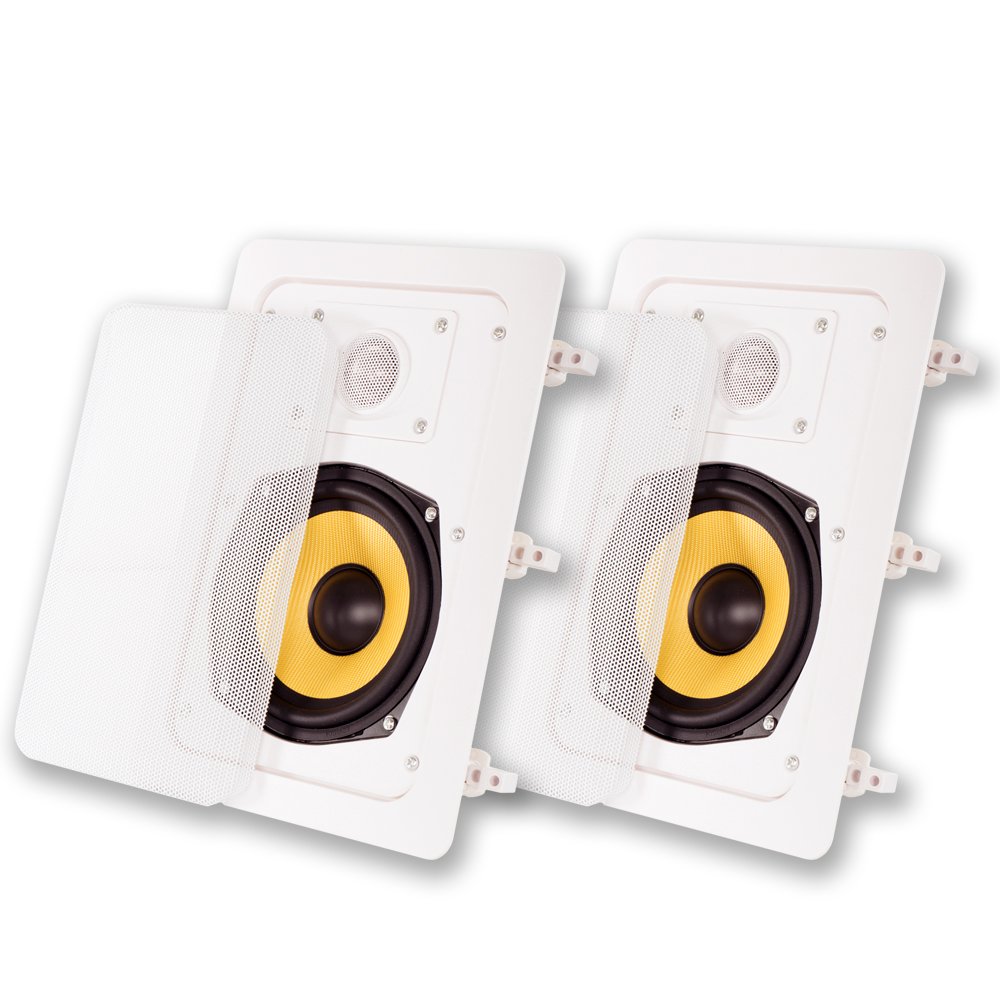 Acoustic Audio HD-525Pr 5.25-Inch 2-Way Kevlar Speakers - High Definition Rectangle Bookshelf Speakers (White) - Perfect for Home Theater, Gaming & Music Listening