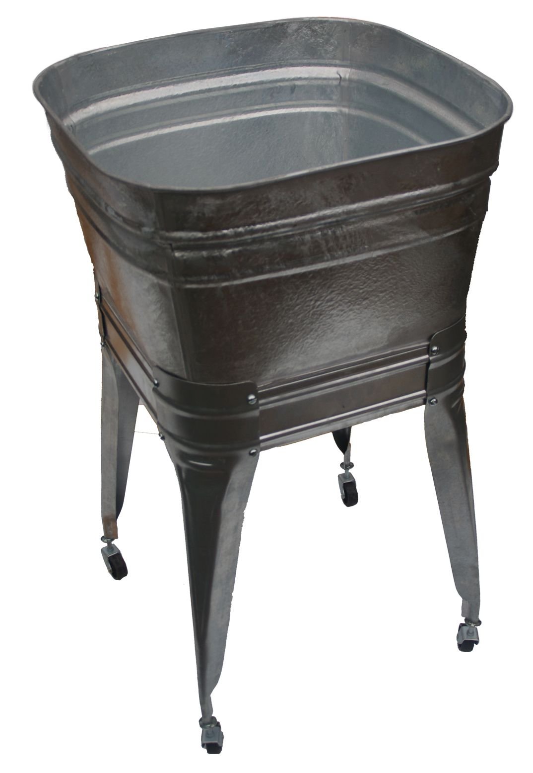 Square Wash Tub with Stand and Drain - Heavy Duty Utility Tub for Laundry, Cleaning, and Outdoor Use - Perfect for Camping, Gardening, and Pet Bathing