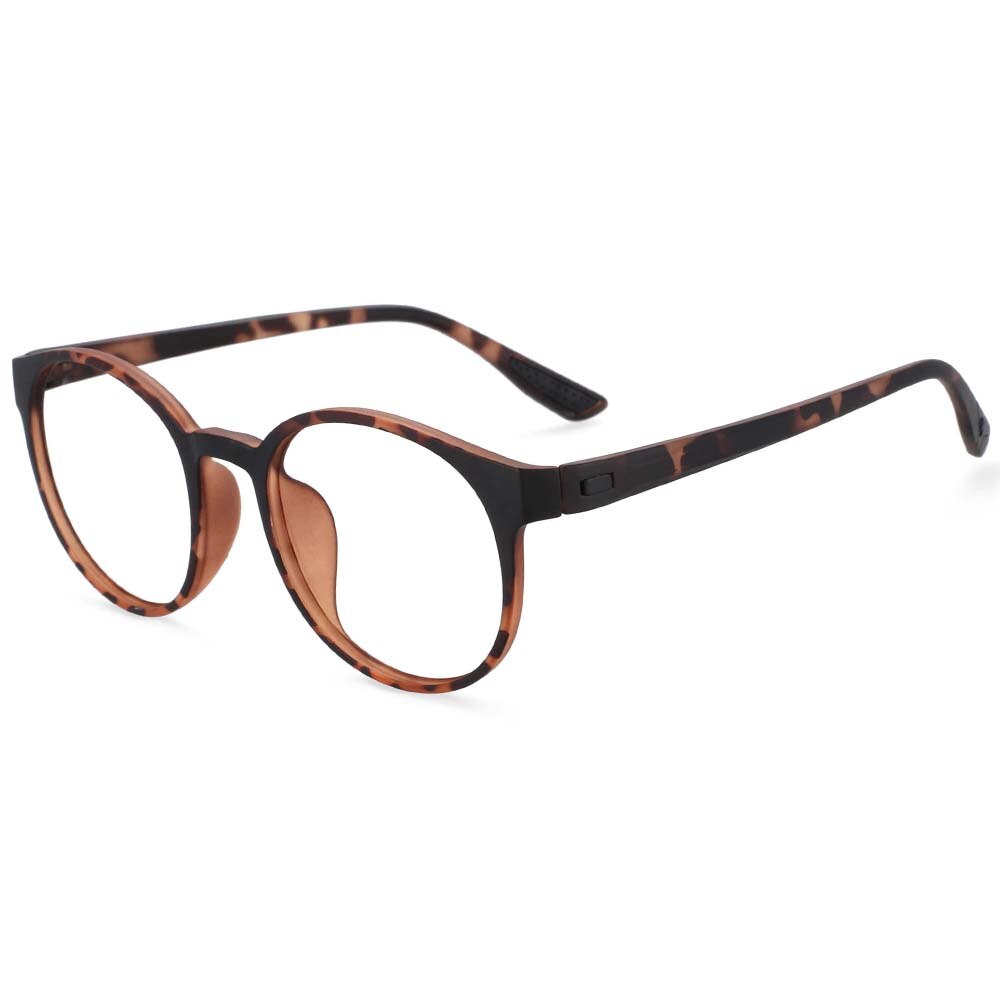 CCspace Unisex Full Rim Round TR90 Titanium Frame Eyeglasses 54168 - Lightweight & Durable Glasses for Work, Reading & Everyday Wear