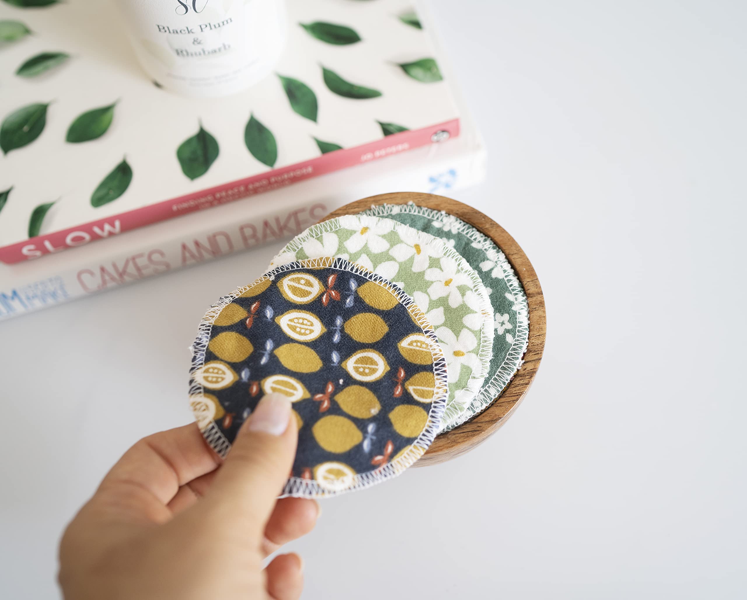 Eco-Friendly Reusable Makeup Remover Pads - 5 Pack Bamboo Cotton Rounds with Soft Fleece Backing | Gentle Face Cleansing for Daily Skincare Routine