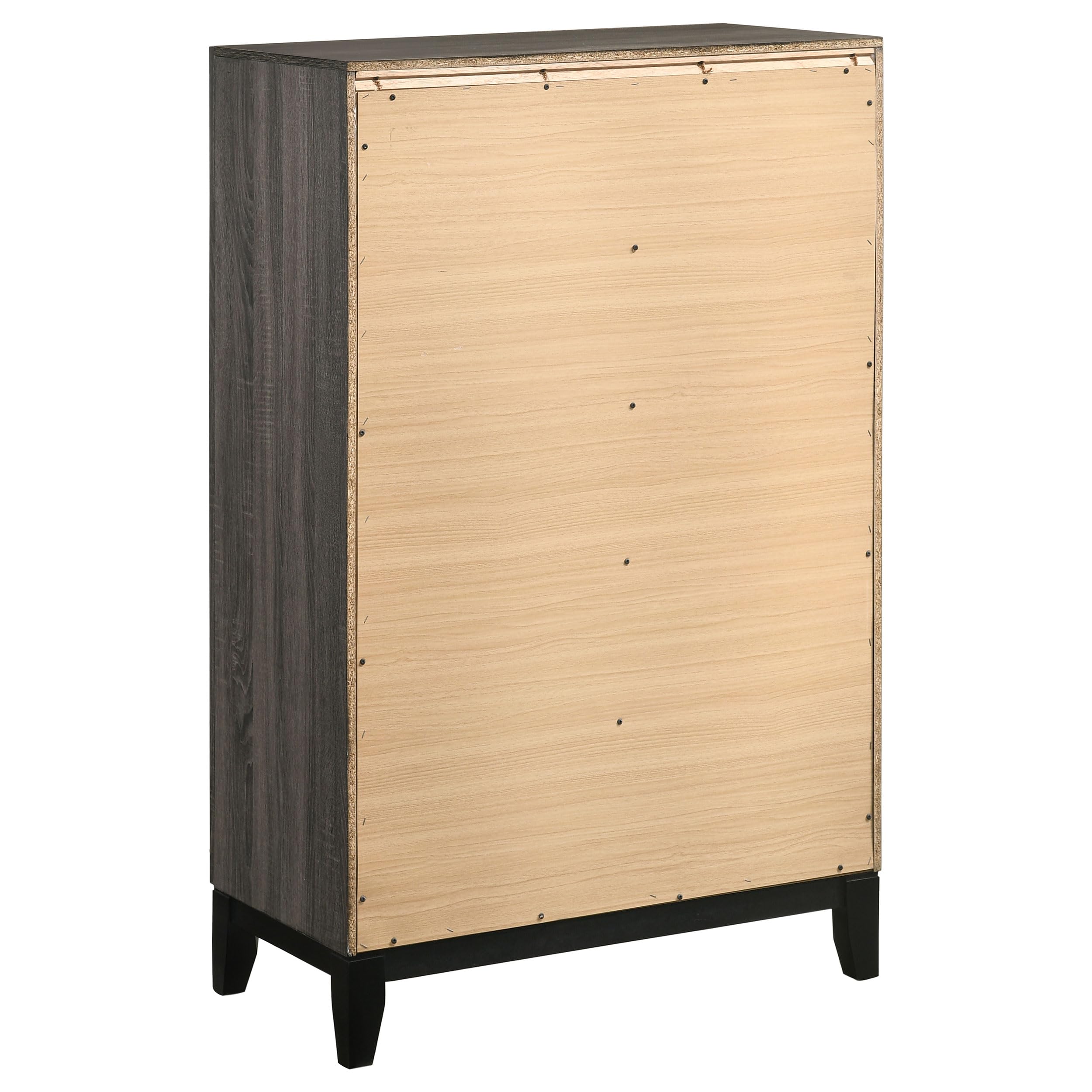 Coaster Home Furnishings Watson 5-Drawer Tall Dresser - Transitional Wood Bedroom Chest, Grey Oak Clothing Storage Cabinet & Organizer | Perfect for Master Bedroom, Guest Room, or Dormitory Organization