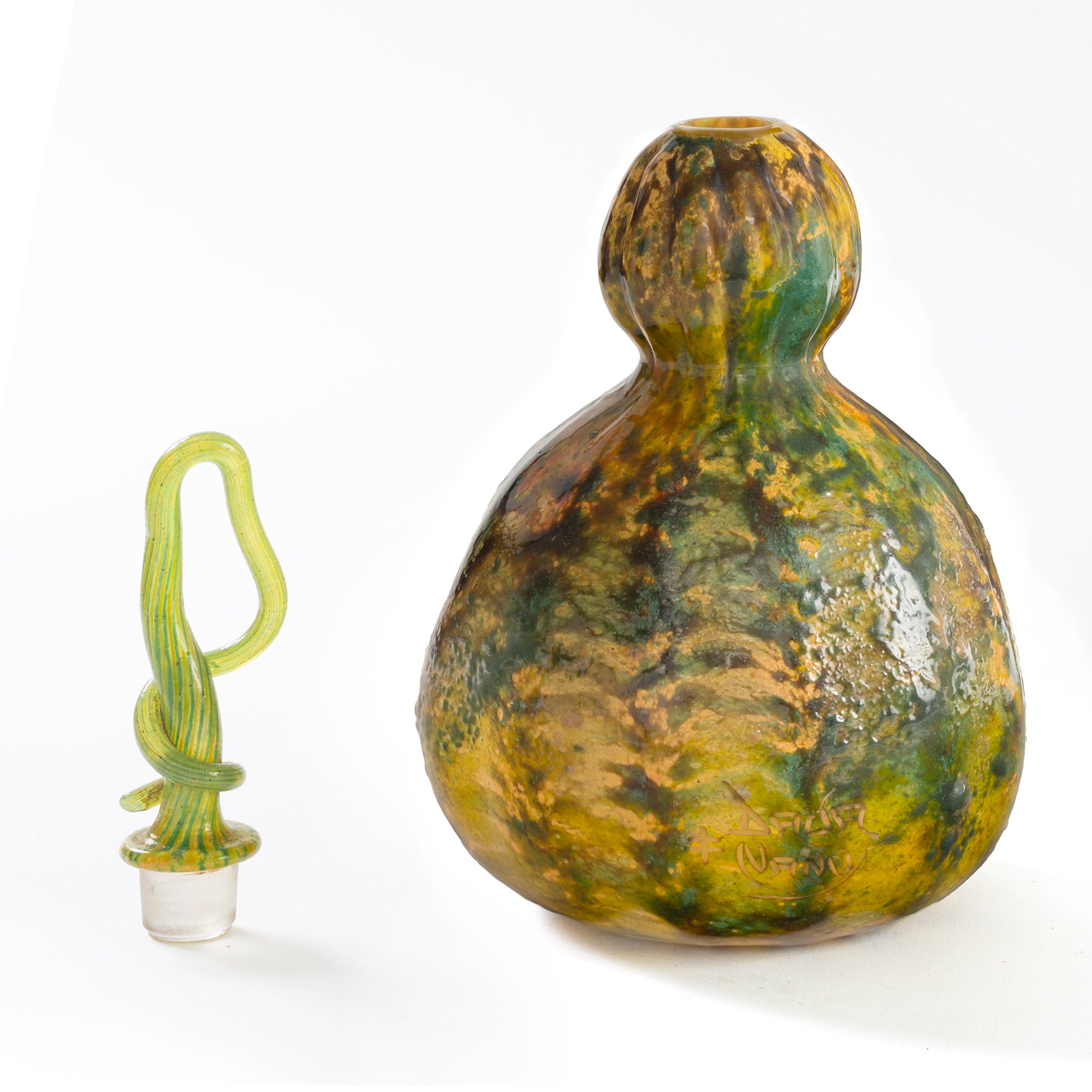 Daum Nancy 'Coloquinte' Glass Vase - Handcrafted Art Nouveau Floral Decor for Home, Dining Table & Luxury Gift