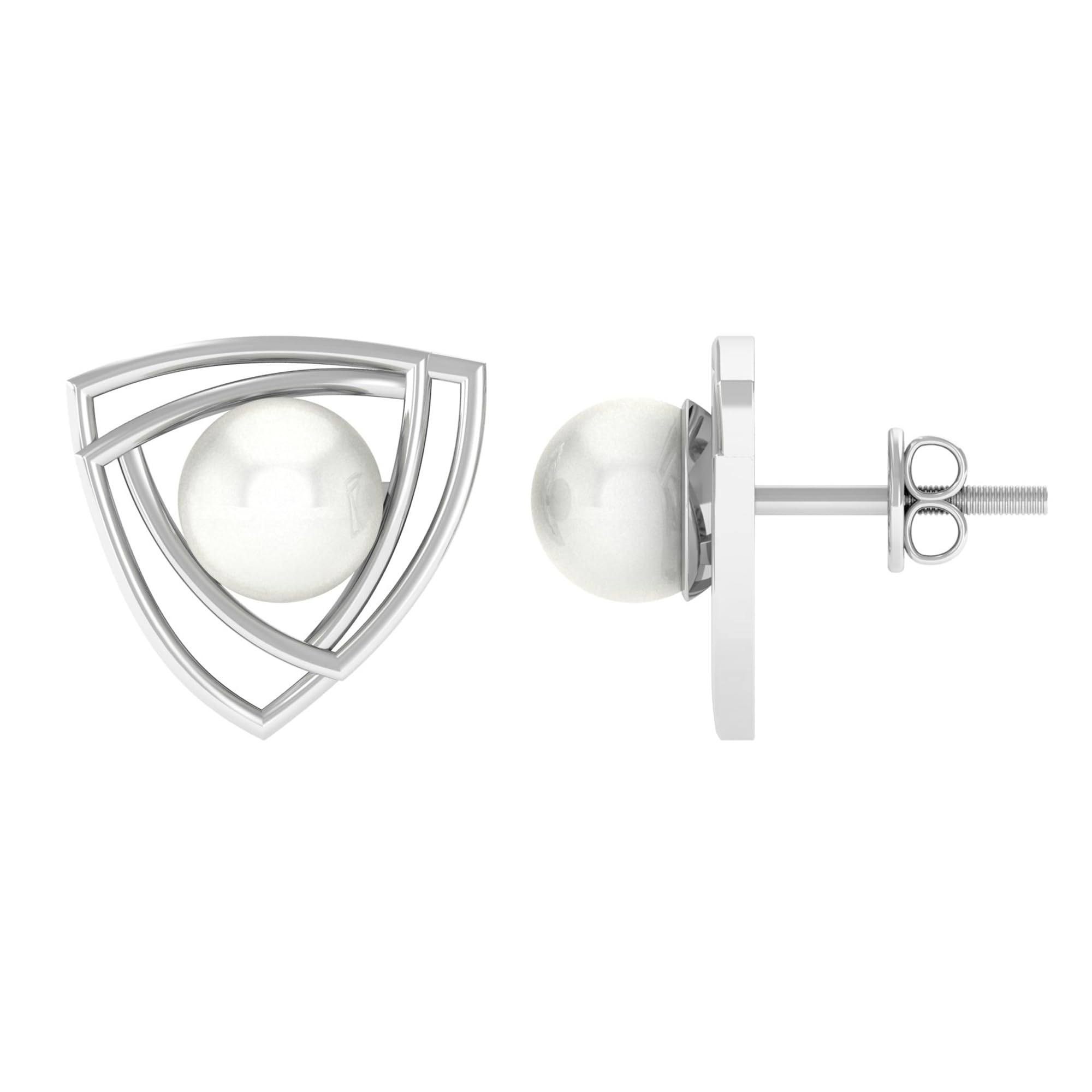 AAA Quality Natural Pearl Stud Earrings for Women | Handpicked Geometric Pearl Jewelry | Perfect Gift for Birthday, Anniversary & Special Occasions | Elegant Everyday Wear & Formal Events