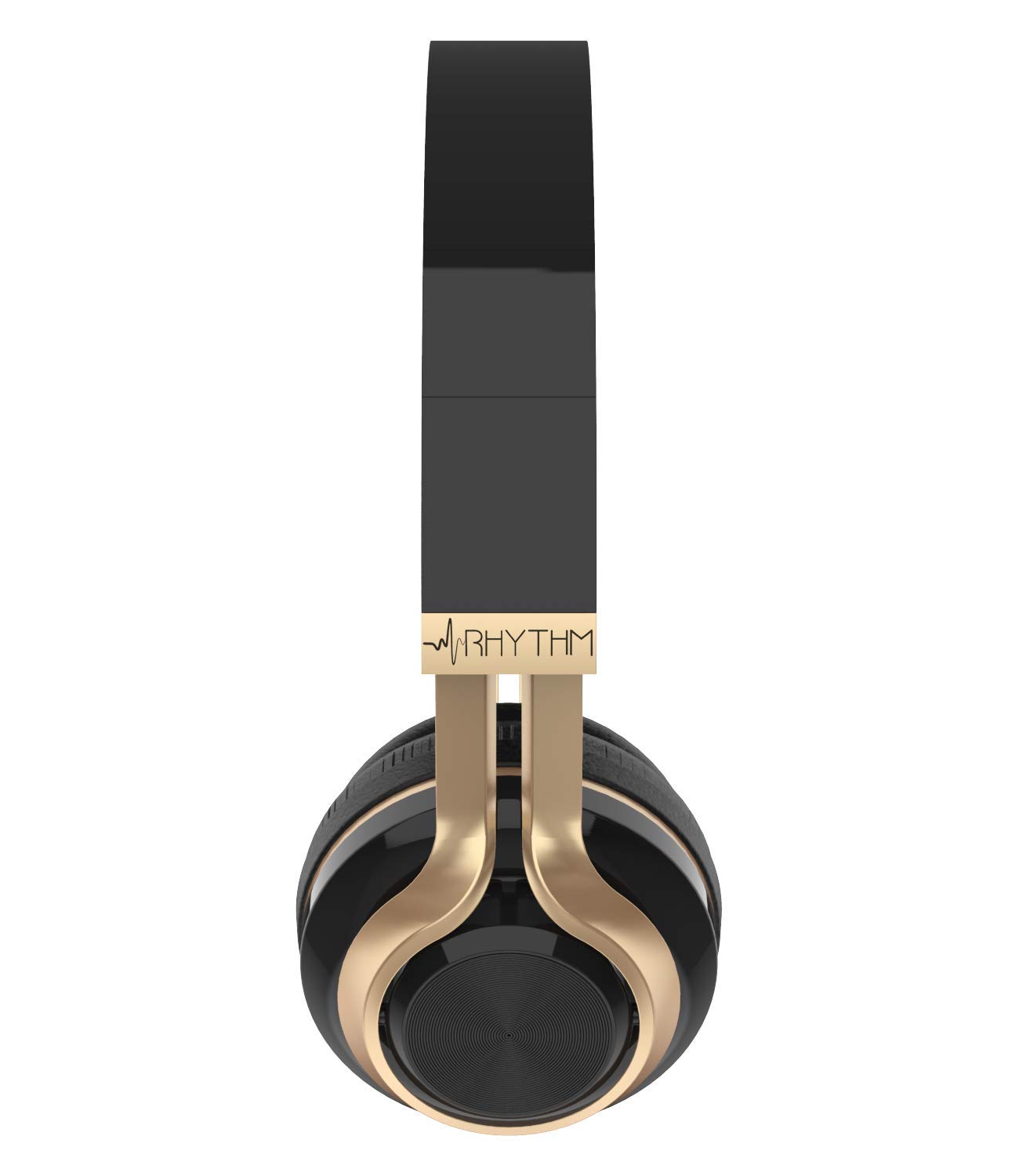 Aduro Resonance Wireless Over-Ear Headphones with Mic, Foldable Bluetooth Headset, Rechargeable Noise Cancelling Headphones for Work, Travel & Gaming - Black/Gold