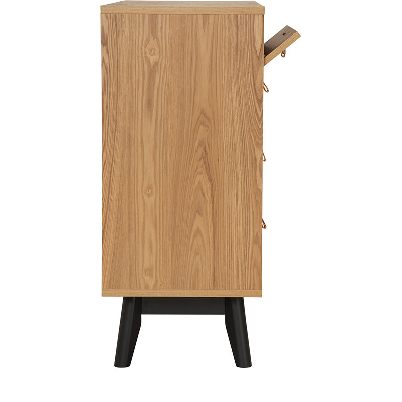 CASTOR Sideboard Buffet 125cm - Modern Wooden Storage Cabinet in Natural, Navy Blue & Black - Perfect for Dining Room, Living Room & Entryway Organization