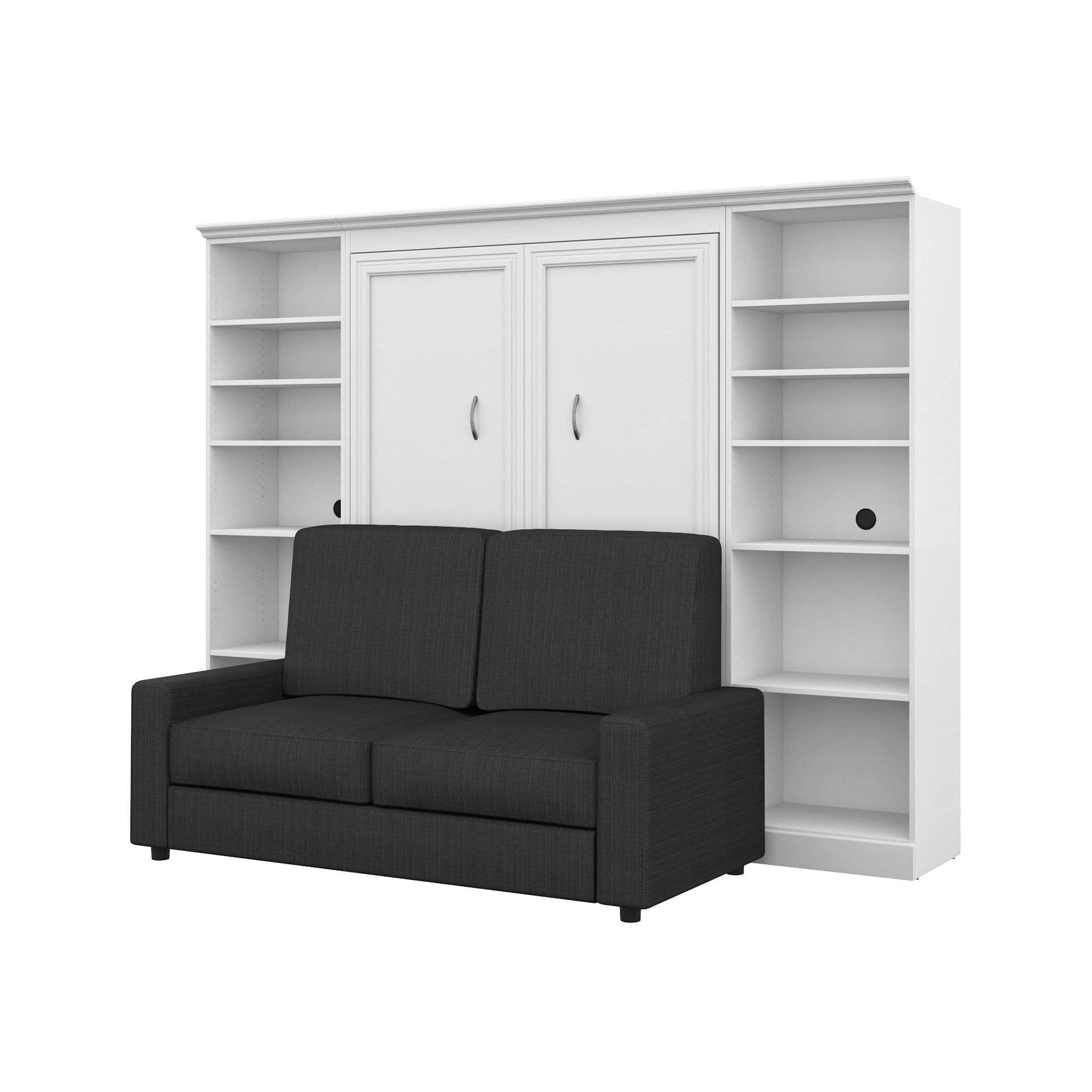 Space-Saving Full Murphy Wall Bed with 2 Storage Units & Convertible Sofa (109