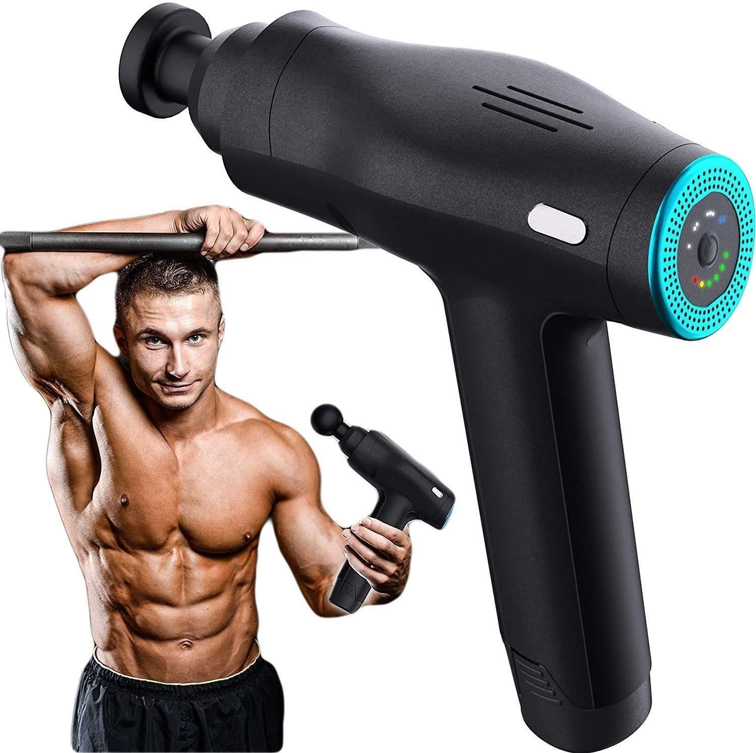 Qin Deep Tissue Percussion Massage Gun - Powerful Muscle Massager for Pain Relief & Recovery, Portable & Rechargeable - Perfect for Athletes, Gym Enthusiasts & Home Use