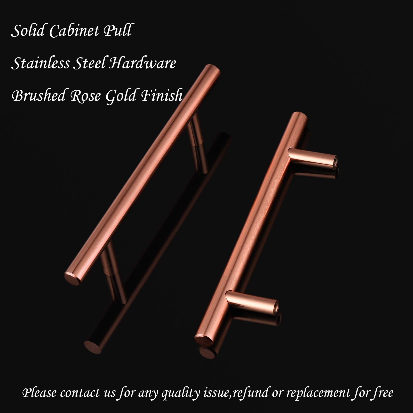 Rose Gold Brushed Stainless Steel Cabinet Pulls - 3-3/4