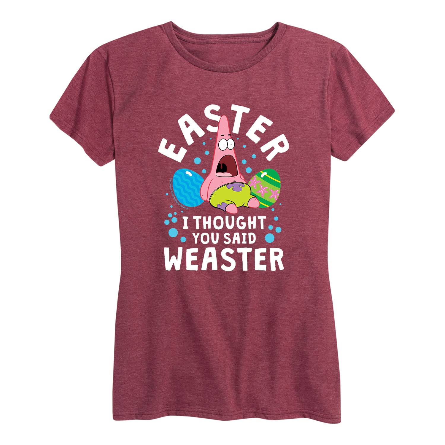 HYBRID APPAREL Spongebob Squarepants Easter Graphic T-Shirt for Women - Funny Cartoon Short Sleeve Tee - Perfect for Easter Celebrations, Cosplay & Casual Wear