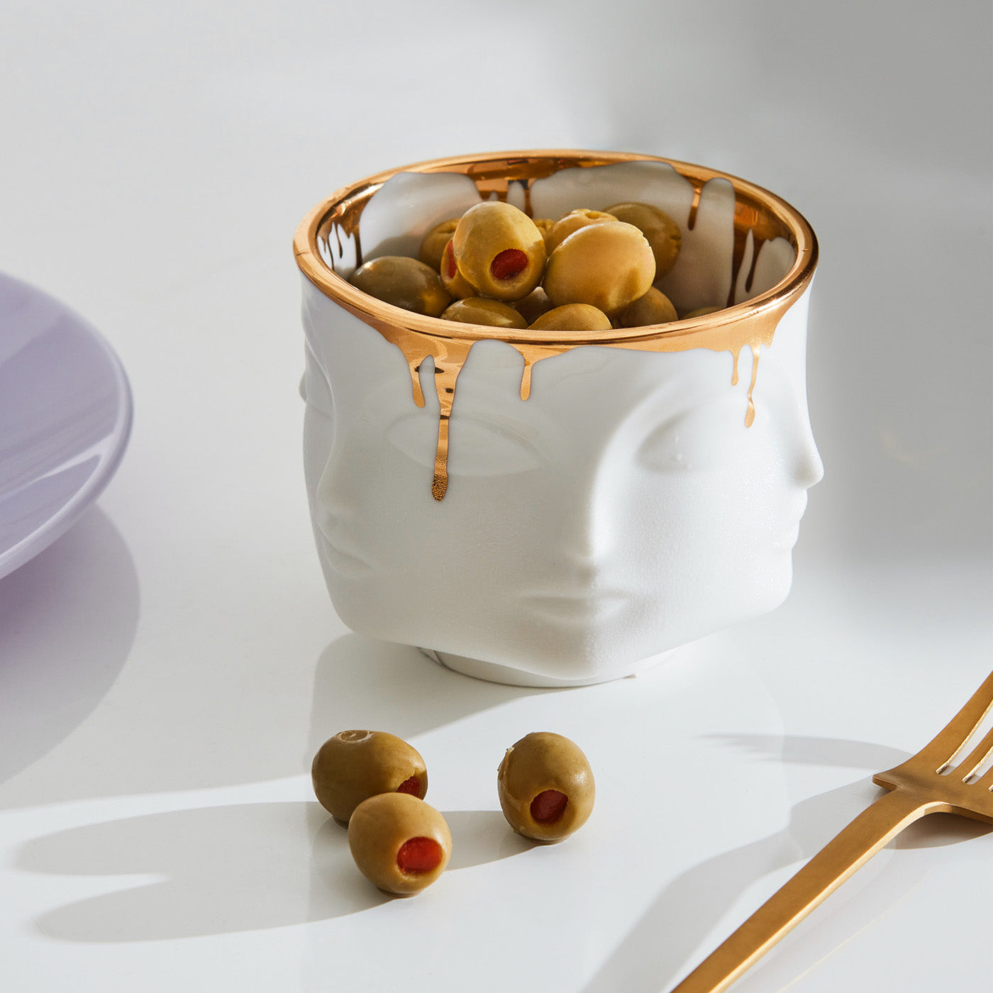 Gilded Dora Maar Condiment Bowl - Elegant Ceramic Serving Dish for Sauces, Dips & Spices - Perfect for Dinner Parties, Entertaining & Home Decor