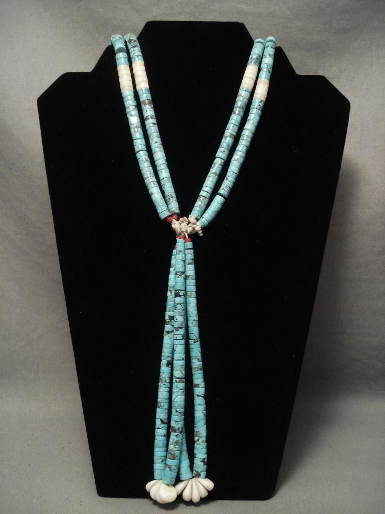Vintage Santo Domingo Spider Turquoise Necklace - Handmade Native American Jewelry for Women - Perfect for Boho, Western & Southwest Fashion