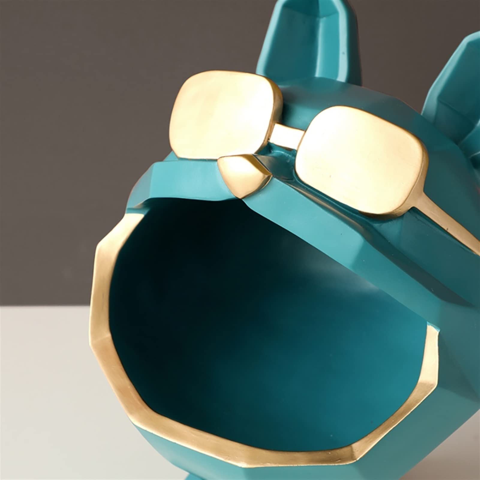 Stylish Bulldog Key Holder & Organizer - Decorative Storage Box for Keys, Phone, Wallet, Coins & Jewelry | Green Home Entryway Tray & Desktop Decor | Perfect for Entry Table, Nightstand or Office Desk