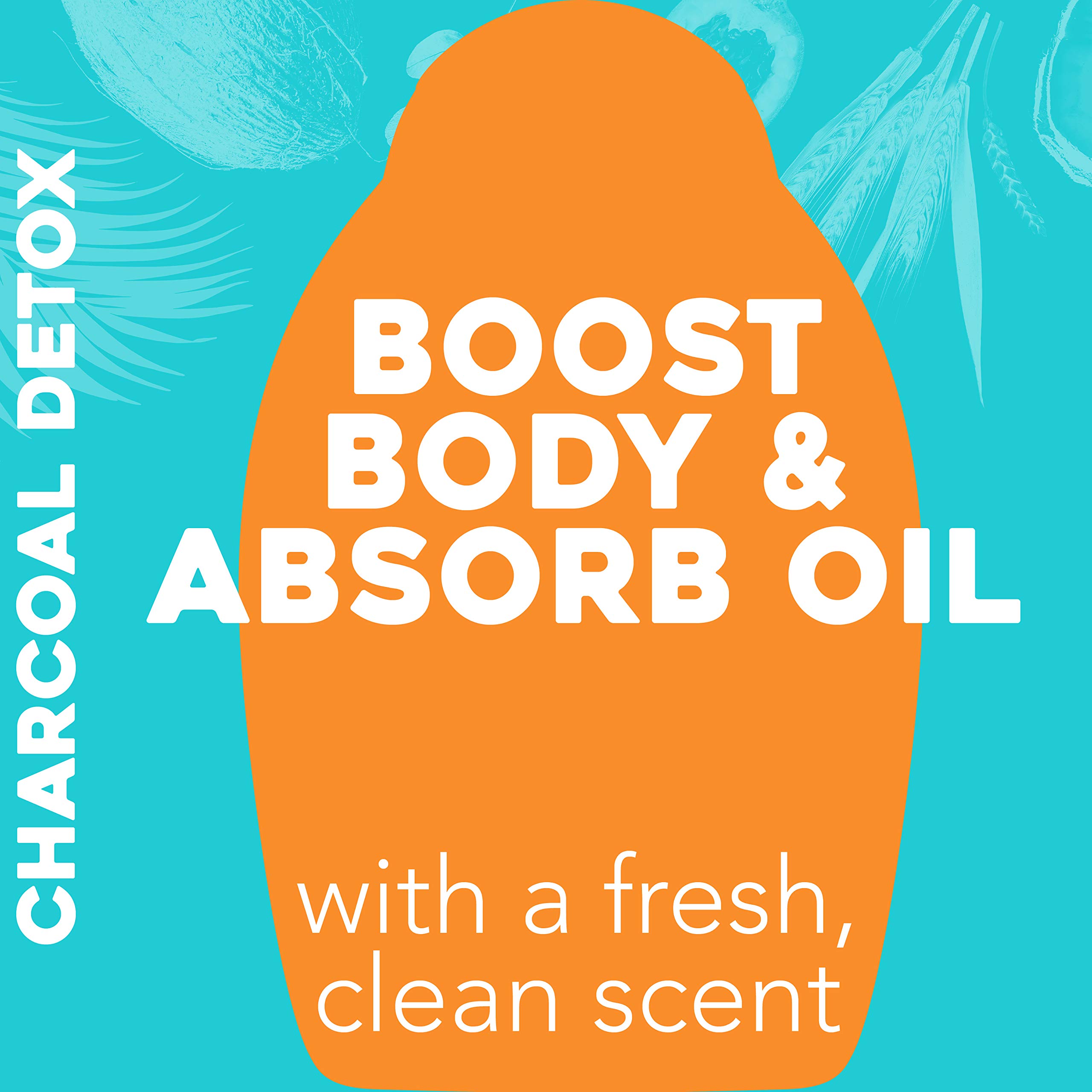 OGX Purifying + Charcoal Detox Dry Shampoo Spray with Activated Charcoal & Kaolin Clay - Oil Absorbing & Hair Revitalizing Formula for Fresh, Full Hair (5 oz) | Perfect for Busy Mornings, Gym Sessions & Travel
