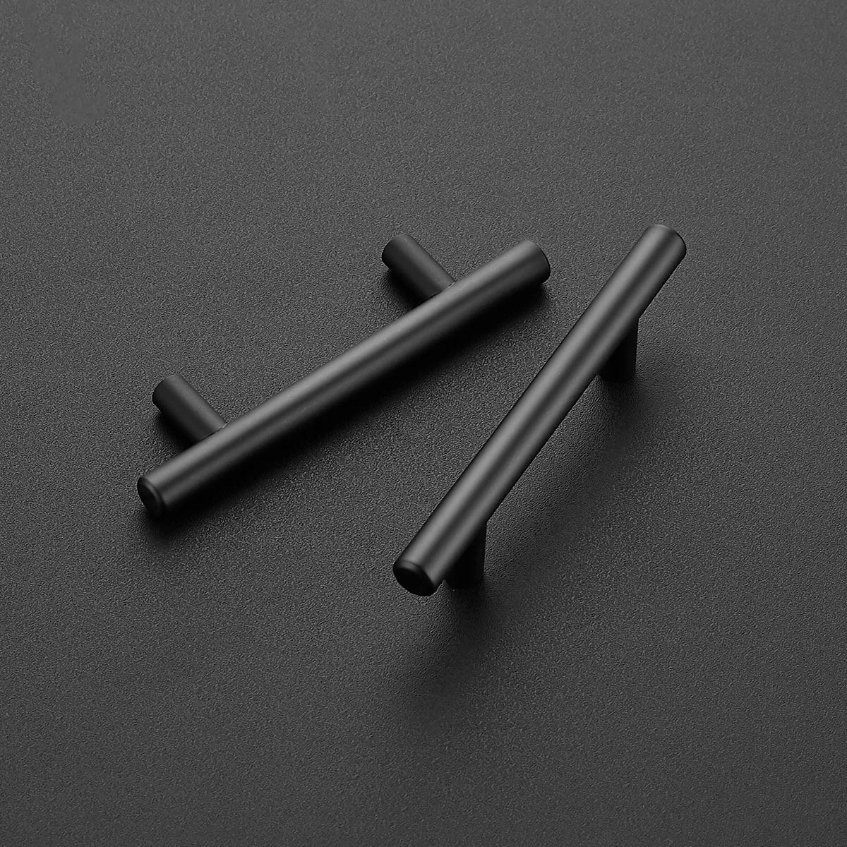 60 Pack 6 Inch Matte Black Stainless Steel Cabinet Pulls - Kitchen Cupboard Handles with 3.75