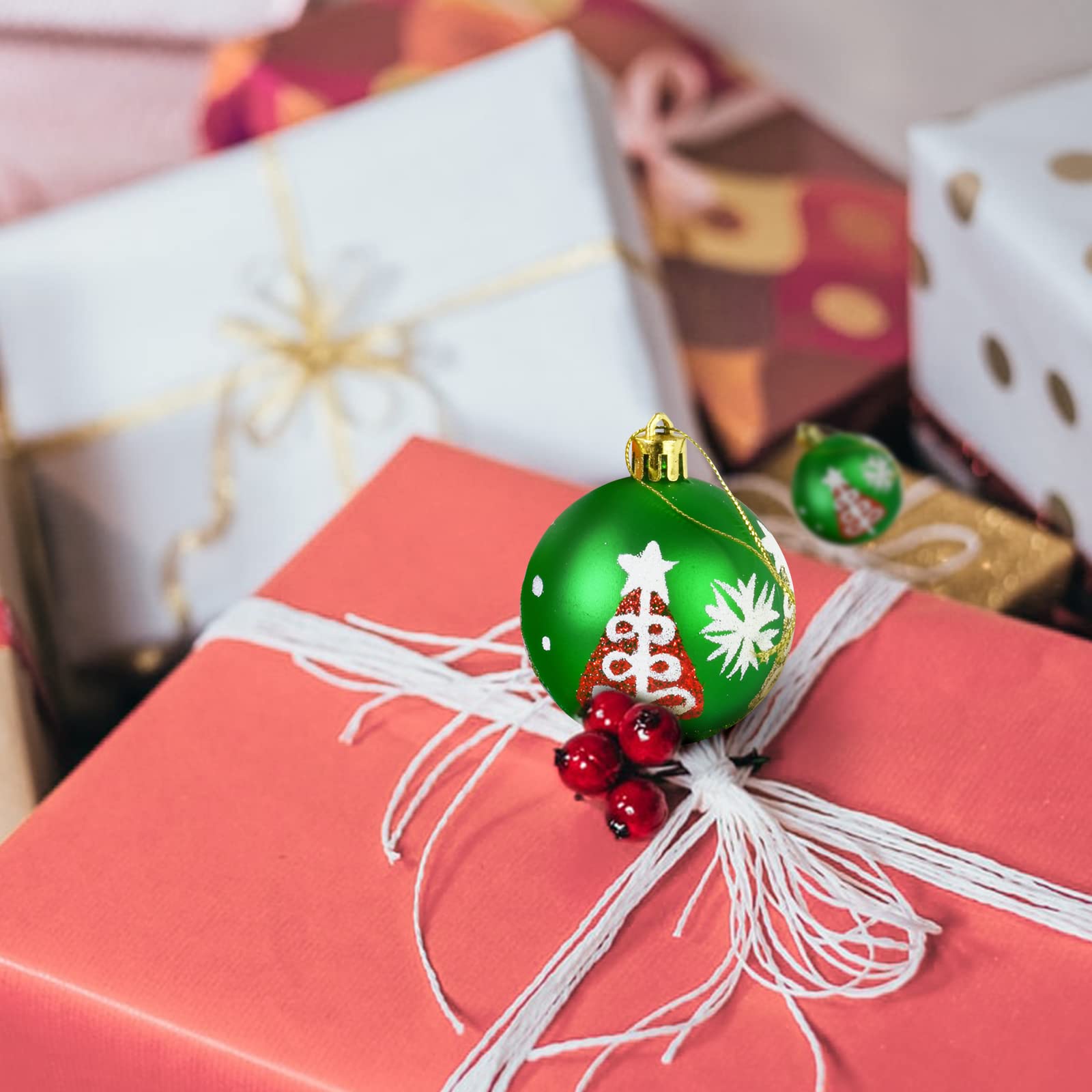 6 Pack Shatterproof Christmas Ball Ornaments for Tree Decor - 2.36 Inch Green Holiday Hanging Balls (2025 New Collection) - Perfect for Christmas Tree Decorating, Home Party, and New Year Festive Decorations