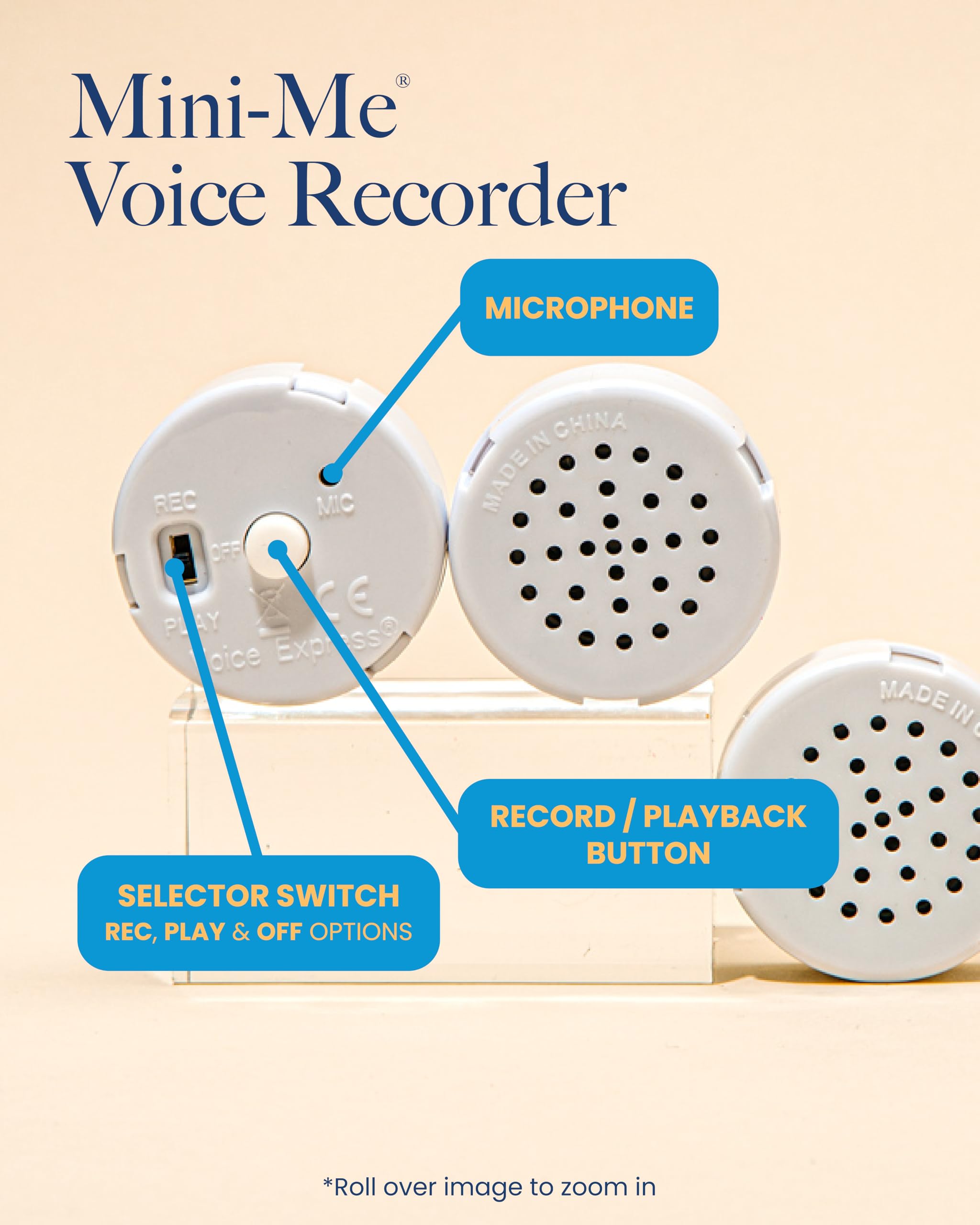 60 Second Multi-Message Voice Recorder for Plush Toys - Custom Sound Module for Stuffed Animals, Baby Dolls & Pillows | Perfect for Birthday Gifts, Surprise Messages & Interactive Play (1 Pack)