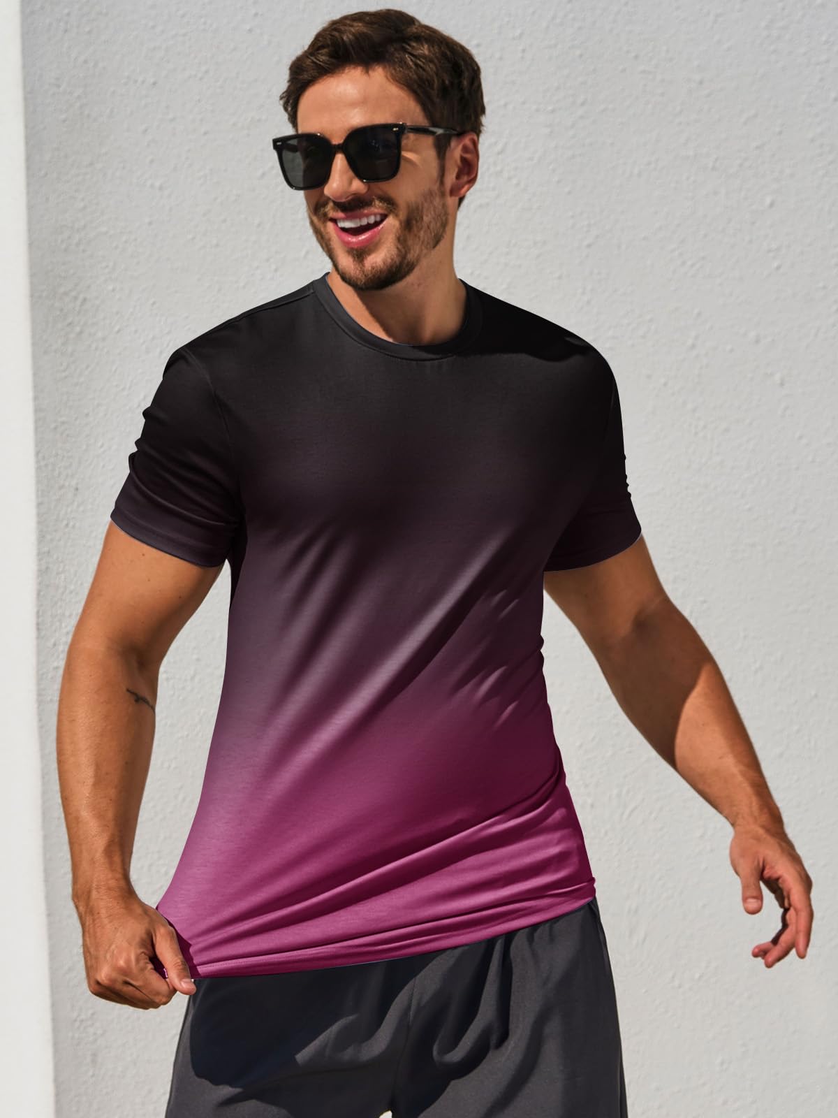 RRHSS Men's Muscle Fit Gym T-Shirt - Short Sleeve Workout Shirt for Bodybuilding & Athletic Training - Breathable Cotton Tee - Perfect for Gym, Weightlifting & Casual Wear