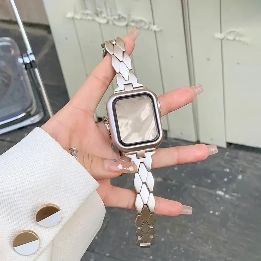 RadiantGem Stainless Steel Women's Watch Band - Elegant & Durable Replacement Strap for Apple Watch, Fitbit & Smartwatches - Perfect for Work, Gym & Everyday Wear