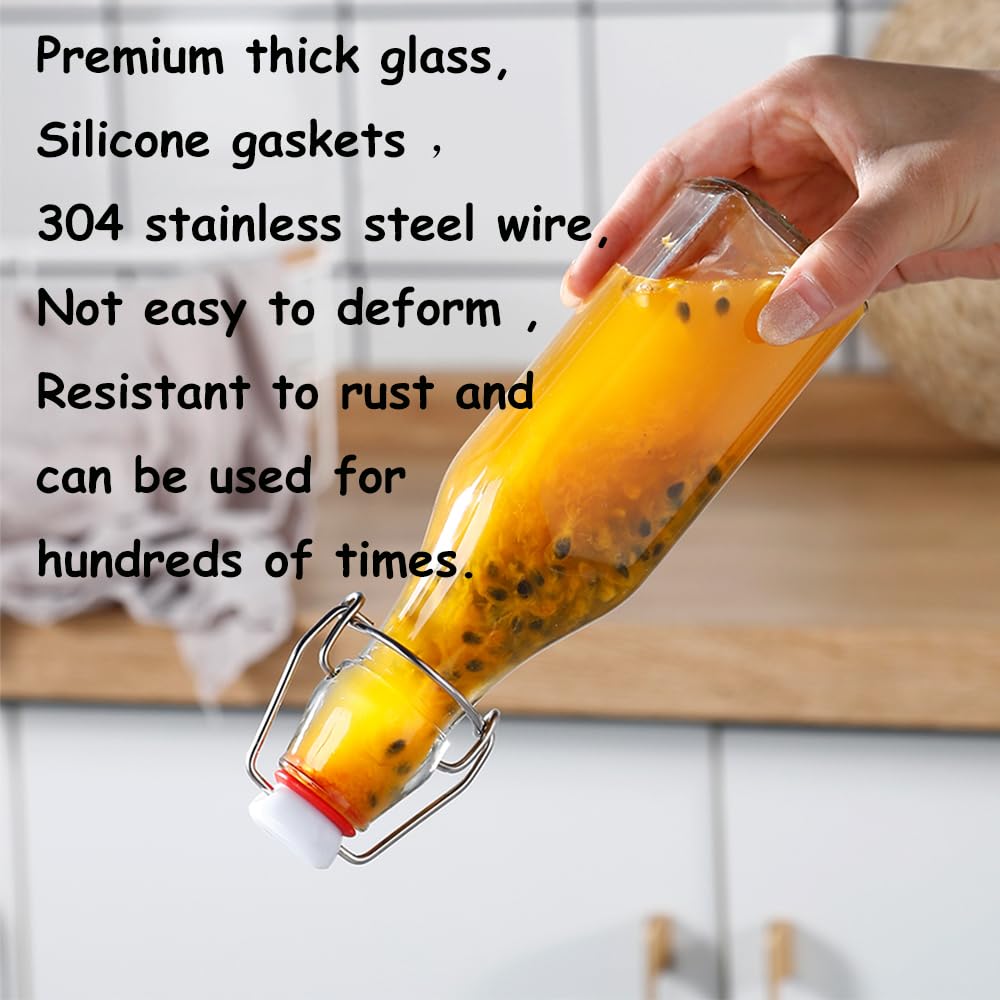 Premium 8 oz Swing Top Glass Bottles with Airtight Lids - Set of 9 for Home Brewing, Kombucha, Kefir & Homemade Beverages | Perfect for Storing Beer, Oil, Vinegar, Juices & DIY Vanilla Extract | Ideal for Kitchen, Pantry & Crafting Projects