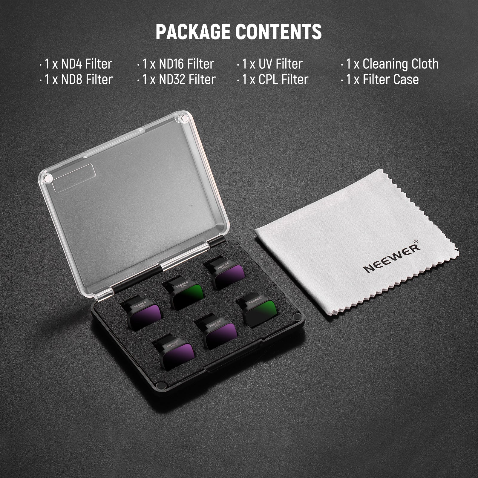 NEEWER FL B32/FL B31 6-Piece ND/CPL/UV Filter Kit for DJI Mini 4K, Mini 2, Mavic, SE, 2 SE Drones - Enhance Aerial Photography & Videography in Various Lighting Conditions
