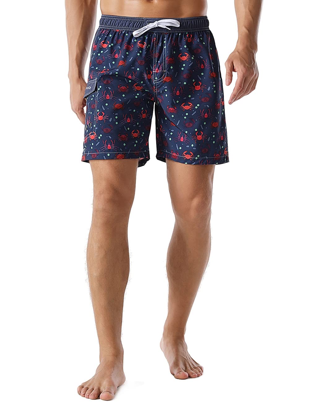 **Unitop Men's Quick-Dry Swim Trunks with Mesh Lining - Above Knee Bathing Suits for Swimming, Beach, and Pool Activities**