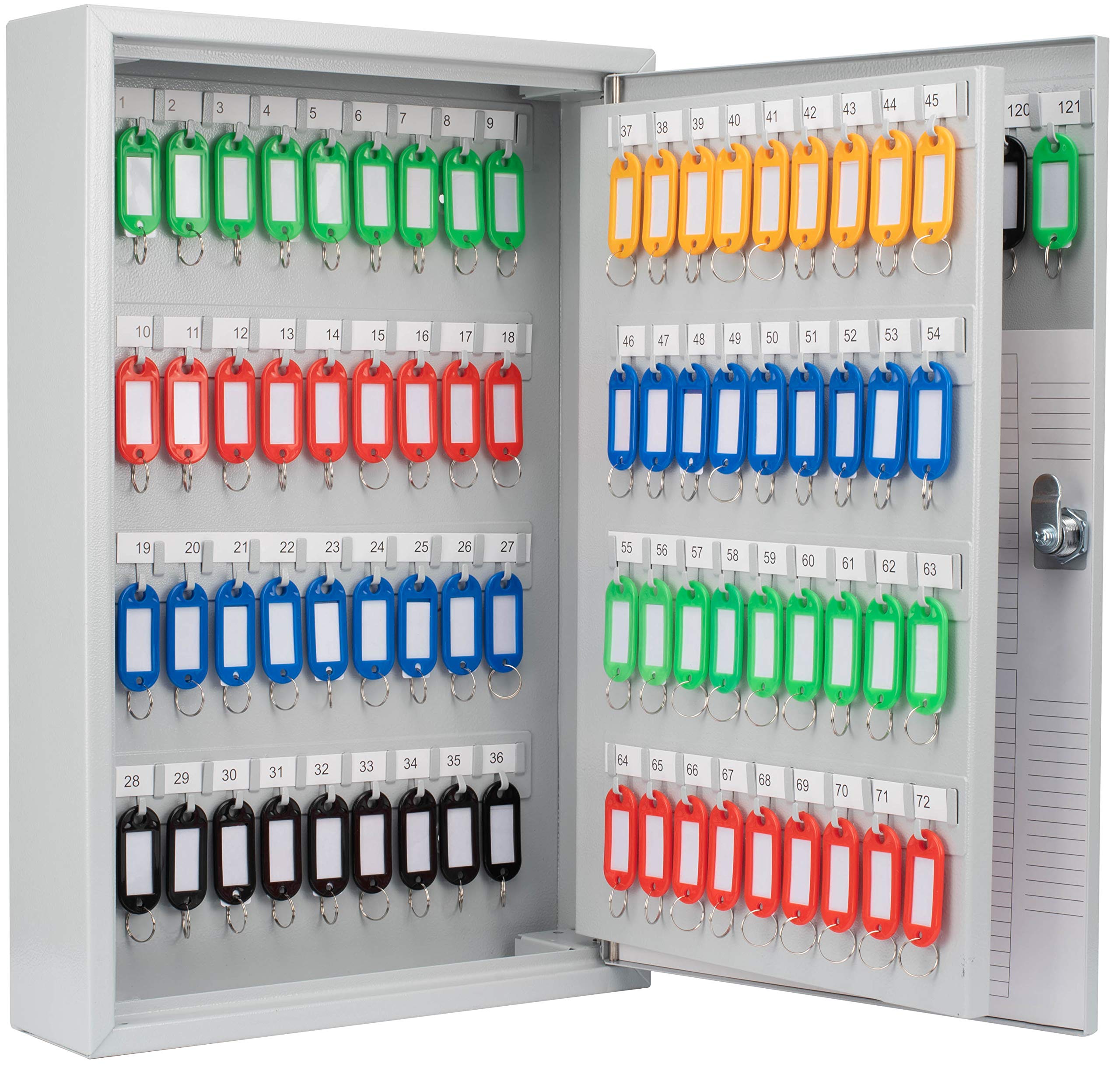 Heavy Duty Steel 120-Key Wall Mount Cabinet - Secure Key Storage Safe Box for Home, Office & Commercial Use
