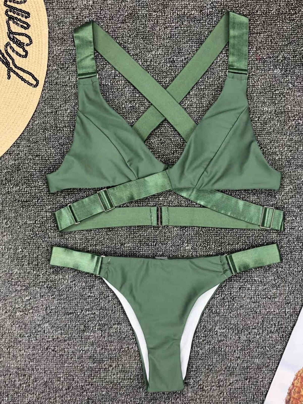 Sexy Cross Back Bikini Set for Women - Black Two Piece Swimwear with Adjustable Straps | Perfect for Beach Vacation, Pool Party & Summer Getaways