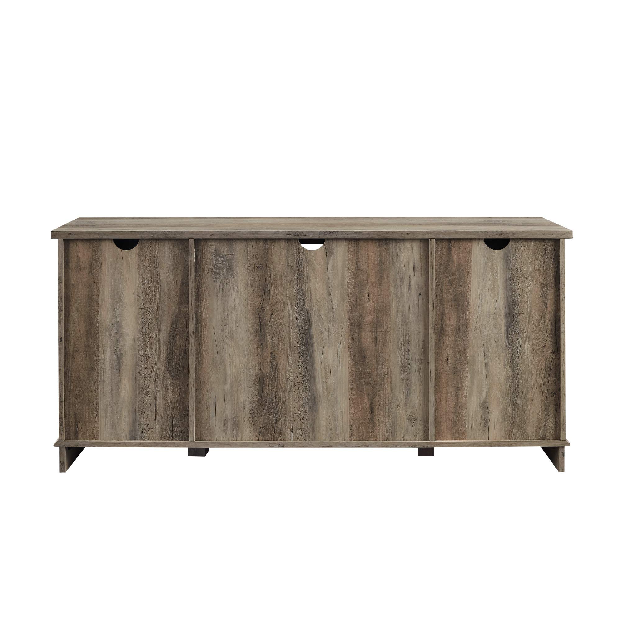Walker Edison Richmond Modern Farmhouse 65 Inch TV Stand with Sliding Barn Doors - Rustic Grey Wash Finish for Living Room, Bedroom & Home Theater
