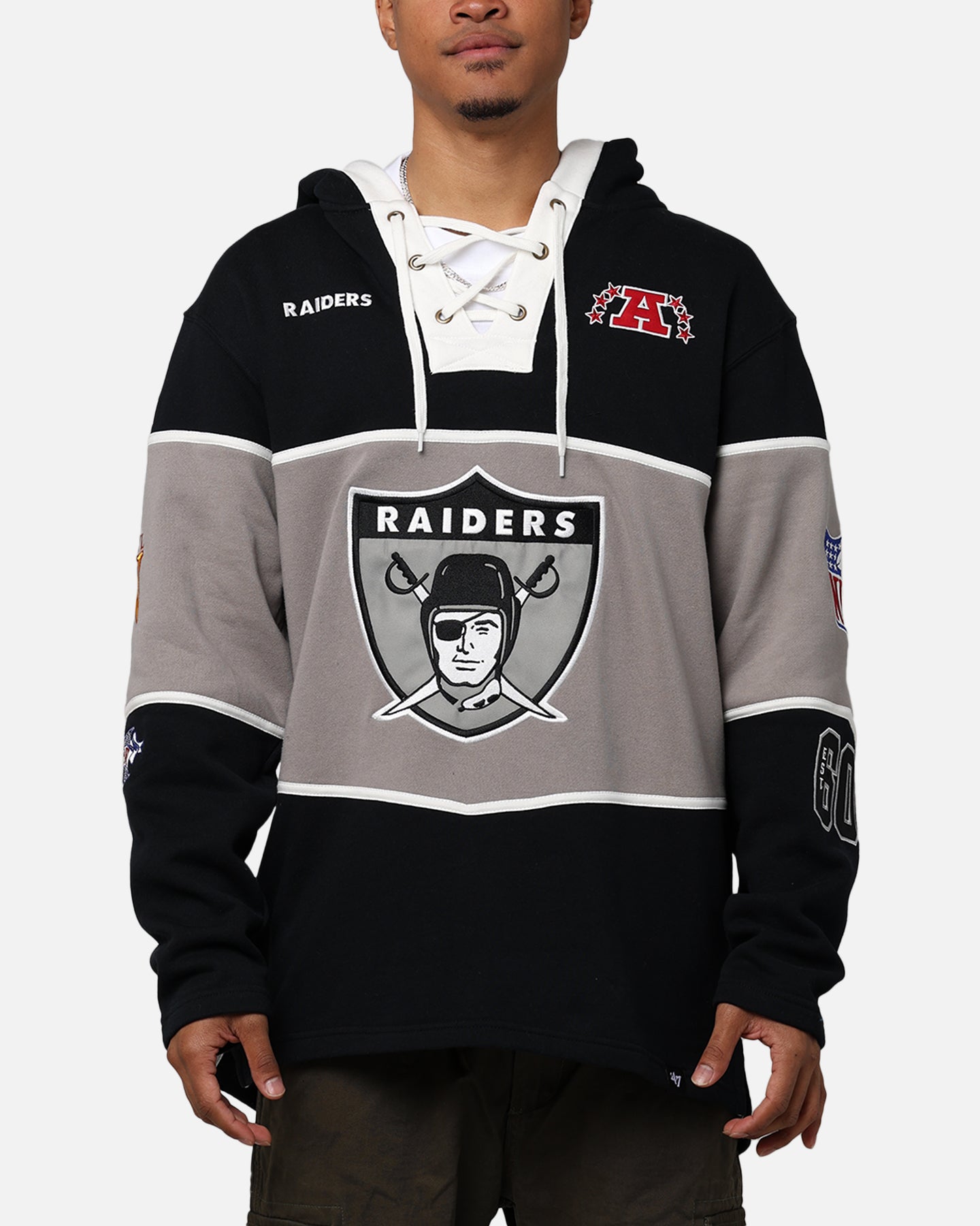 47 Brand Las Vegas Raiders Super Bowl Gridiron Lacer Hoodie - Jet Black NFL Fan Gear for Game Day & Casual Wear