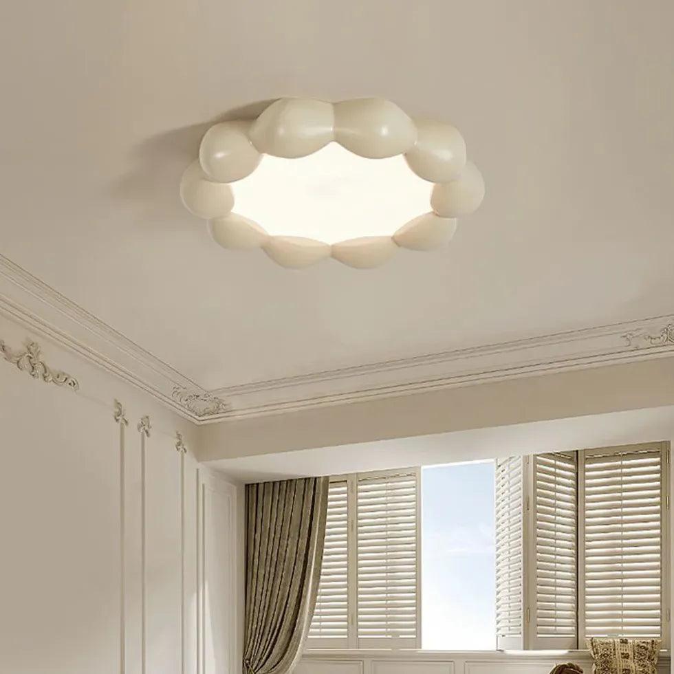 Round Wreath Shape LED Ceiling Light for Bedroom - Modern Flush Mount Fixture with Warm White Light, Perfect for Bedroom, Living Room, Nursery and Home Decor