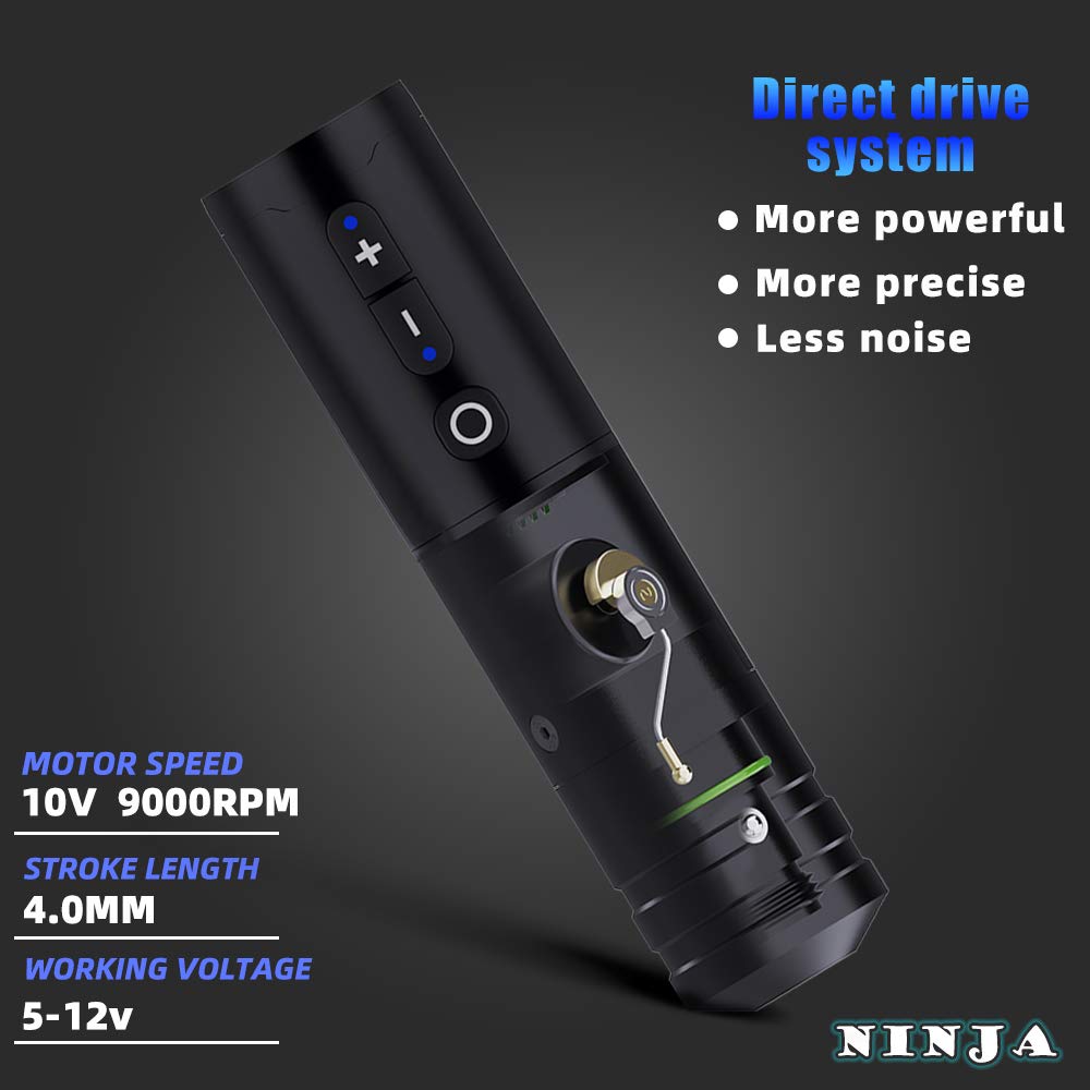 Professional Rotary Tattoo Machine - Wireless Battery Cartridge Pen with 2400mAh Power, Japan Coreless Motor & Digital LCD Display | Permanent Makeup Equipment for Tattoo Artists | Ideal for Studio, Home & Professional Tattoo Sessions