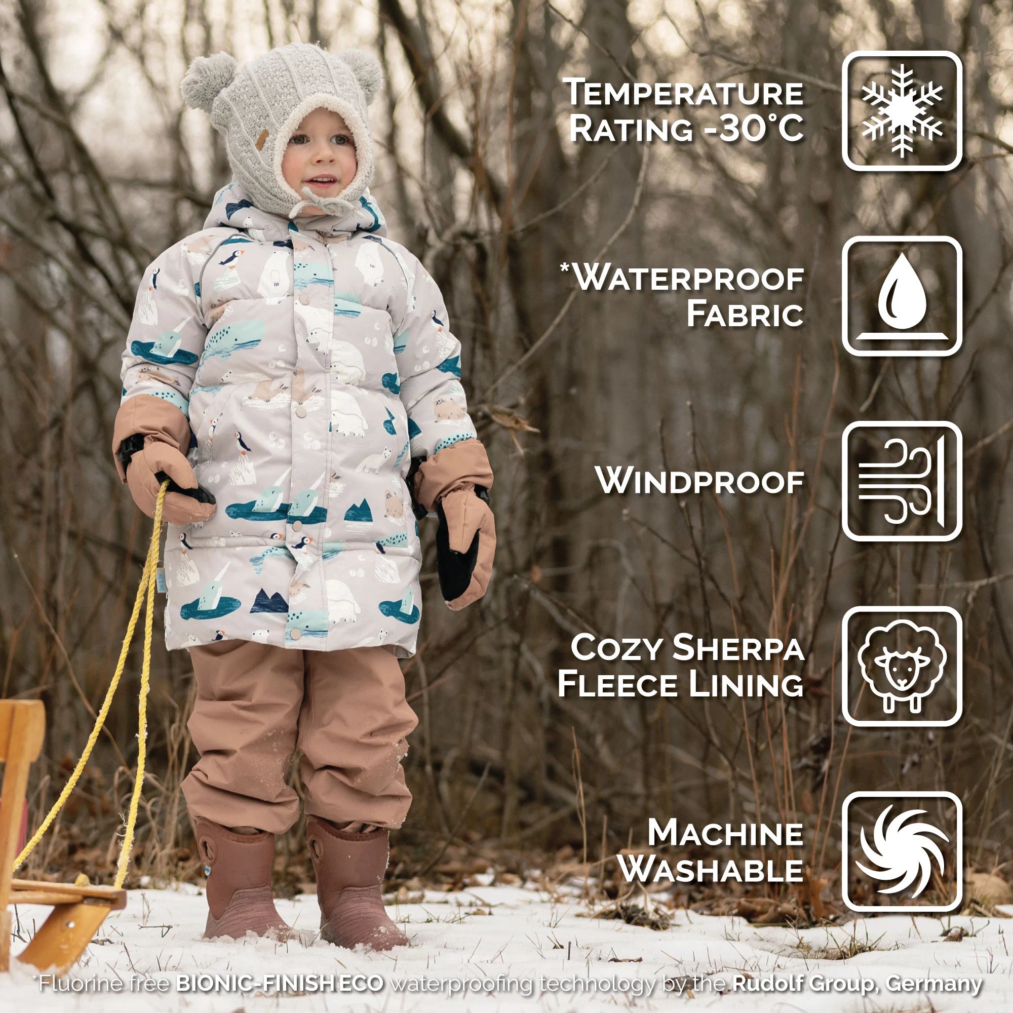 Jan & Jul Polar Pals Toasty Dry Puffy Coat - Kids' Waterproof Winter Jacket for Boys & Girls - Perfect for Snow Play, Skiing & Cold Weather Adventures
