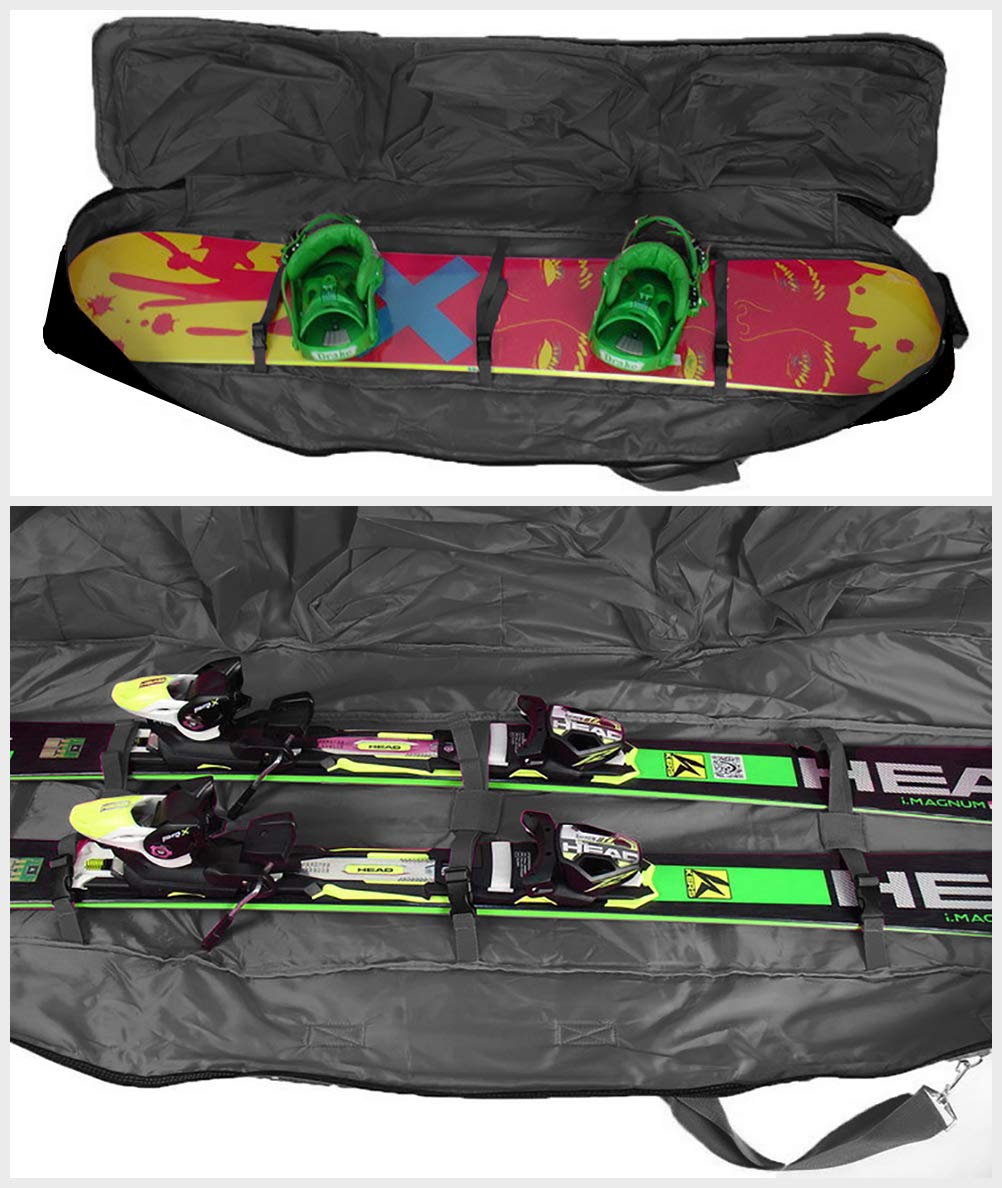 UNISTRENGH Wheeled Ski & Snowboard Travel Bag - Waterproof Padded Snowboard Backpack with Wheels for Air Travel - Perfect for Snowboarding Trips & Winter Vacations