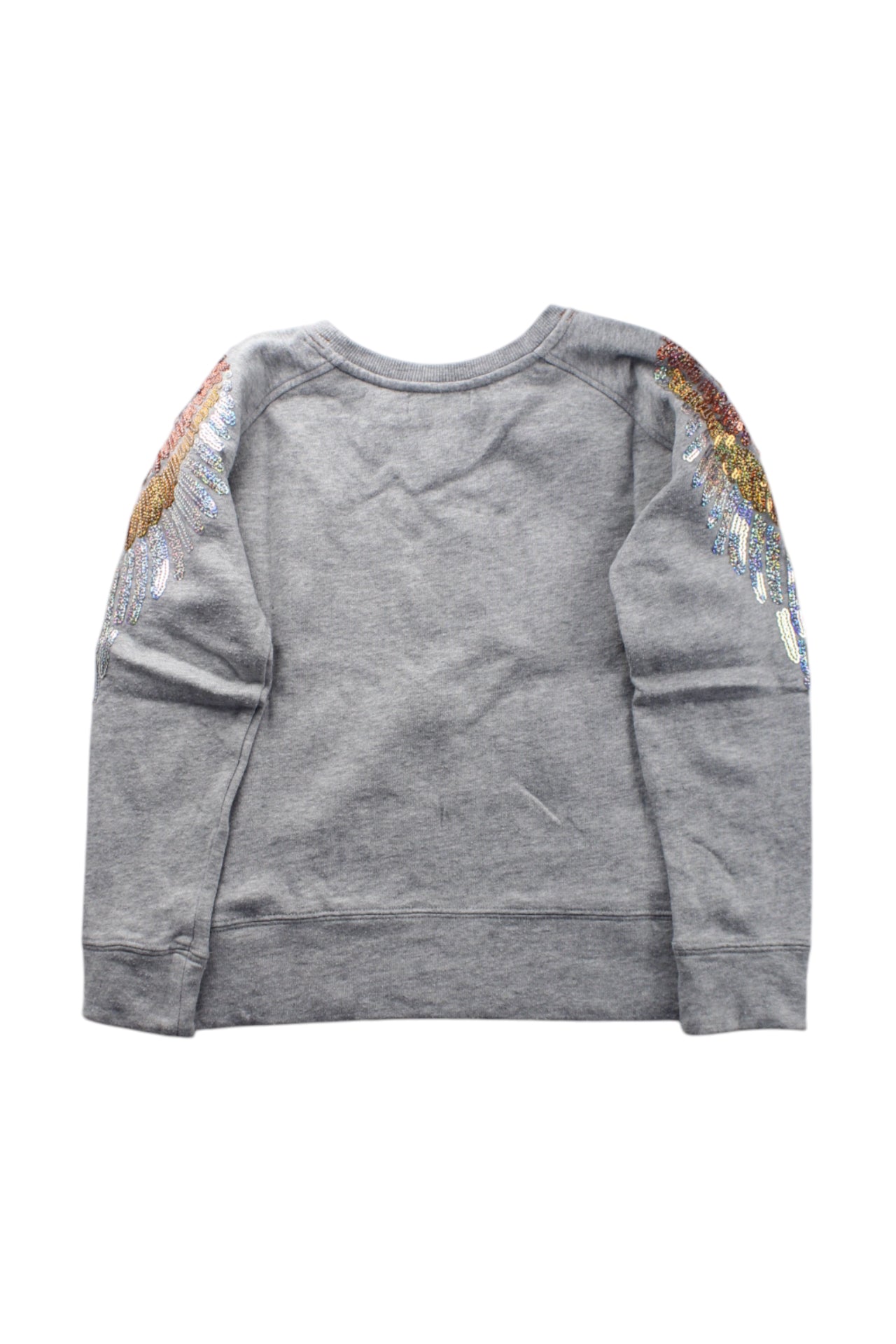 Angel's Face Sequin Sleeve Crewneck Sweatshirt for Girls Age 6-7 Years | Sparkly Holiday & Birthday Party Outfit