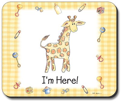 Art Plates I'm Here Mouse Pad - Non-Slip Desk Mat for Gaming, Office & Home Use - Cute Mousepad for Computers & Laptops