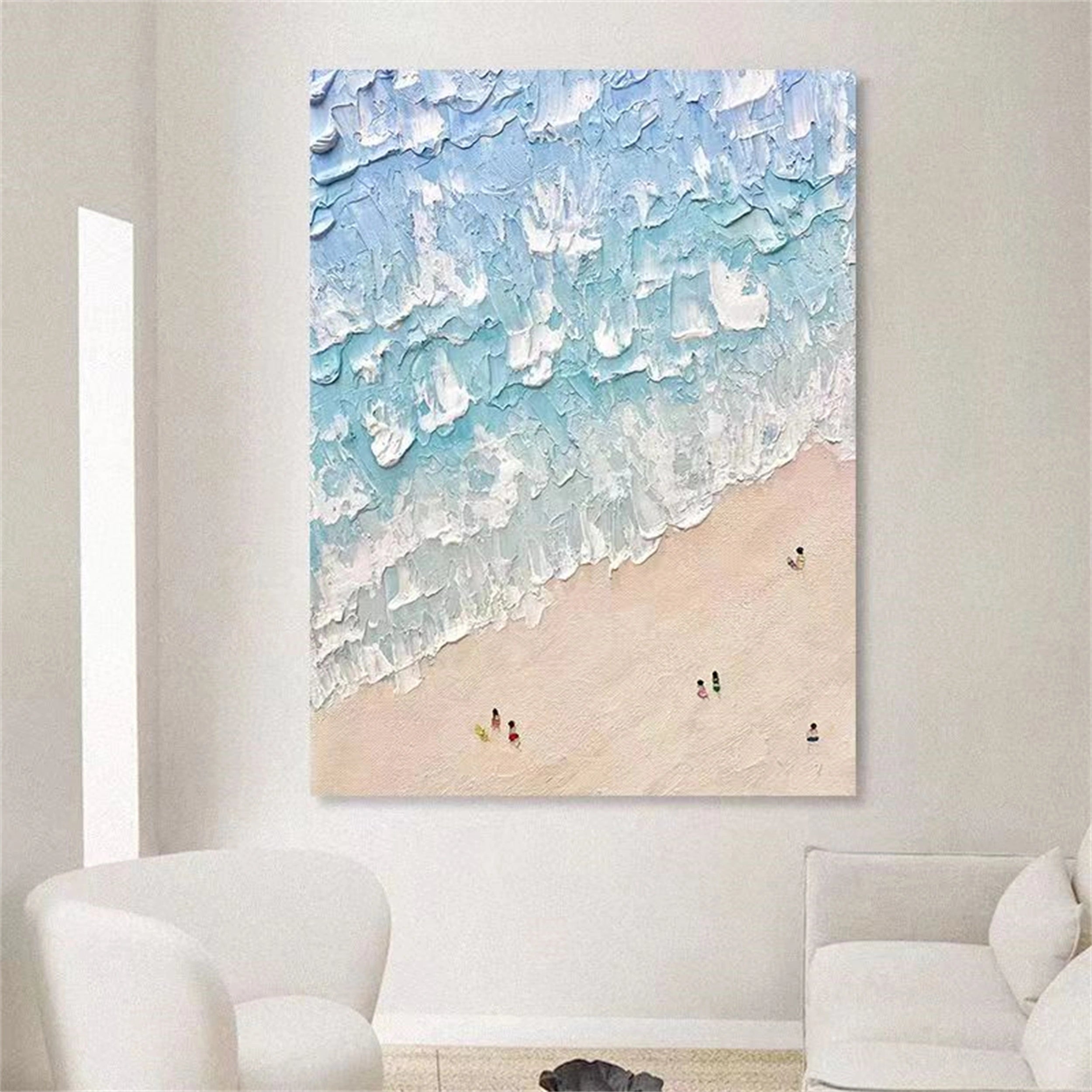 Ocean and Sky Painting #OS 043 - Handmade Canvas Wall Art for Living Room, Bedroom & Office Decor - Coastal Landscape Artwork for Home & Commercial Spaces