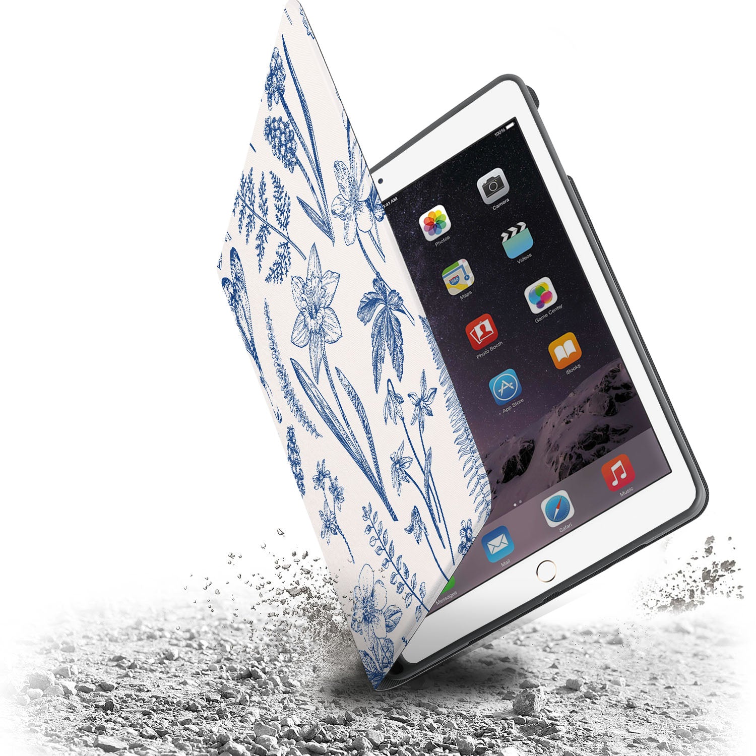Premium iPad Folio Case with Elegant Flower Design - Slim Protective Cover for iPad Air/Pro (6th/5th/4th Gen) | Perfect for Work, School & Travel