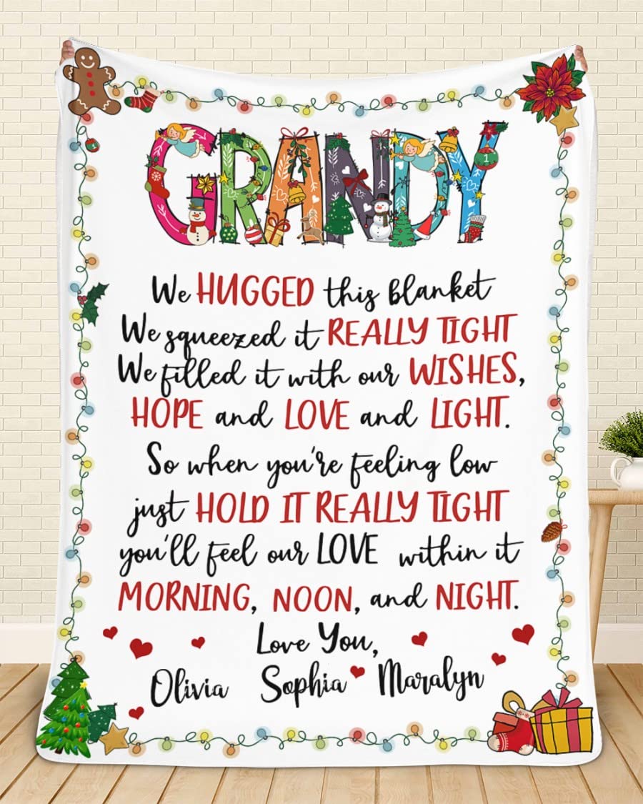 Personalized Grandma Blanket - Custom Embroidered 