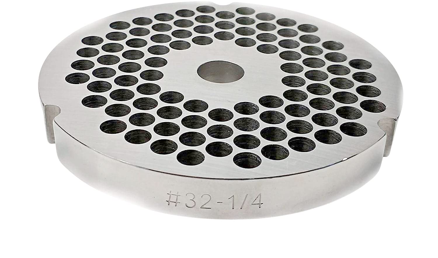 #32 Meat Grinder Plate (1/4 Inch) - Heavy Duty Stainless Steel Food Service Knives for Commercial Meat Processing & Butcher Shops - Perfect for Grinding Beef, Pork, Venison & Sausage Making