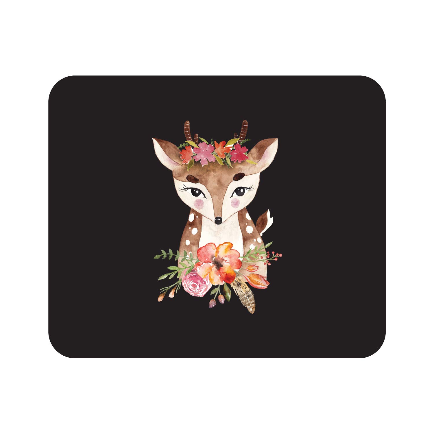 OTM Essentials Artist Series Fabric Mouse Pad - Darling Doe Animals Design, Non-Slip Base for Gaming & Office Use, Perfect Gift for Animal Lovers | Home & Office Workspace Accessory