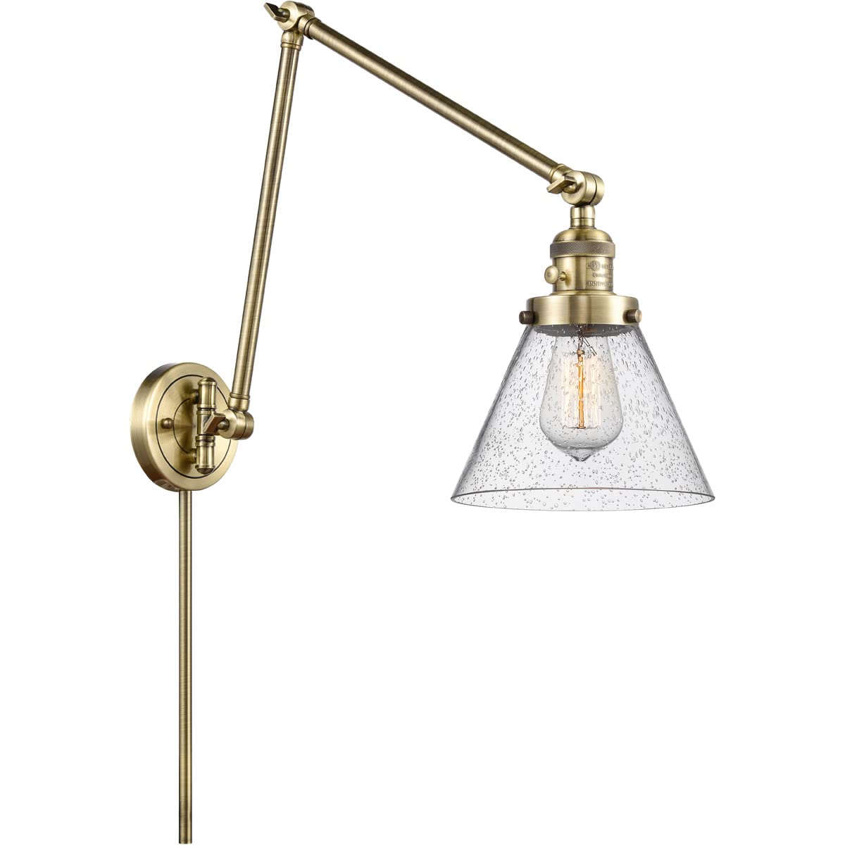 Franklin Restoration Collection LED Swing Arm Lamp - Adjustable Desk Light with Modern Design for Home Office, Study & Reading (Model 238-AB-G44)