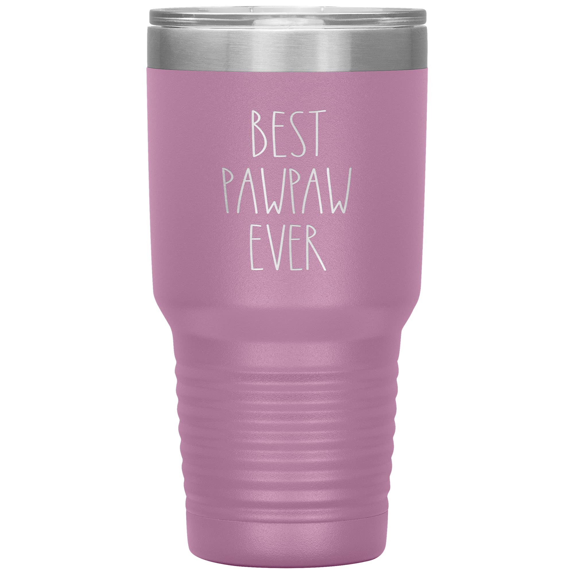 Best Pawpaw Ever Custom Tumbler (30Oz) - Personalized Vacuum Insulated Mug for Birthday Gifts - 12 Color Options - Light Purple - Perfect for Coffee, Tea & Cold Drinks at Home, Office or Travel