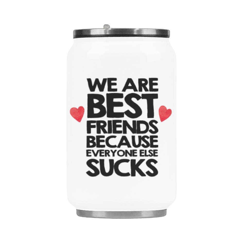 Best Friends Funny Vacuum Insulated Travel Mug - 10.3oz Stainless Steel Coffee Cup & Tea Tumbler with Leak-Proof Lid | Perfect for Office, Commuting & Outdoor Adventures