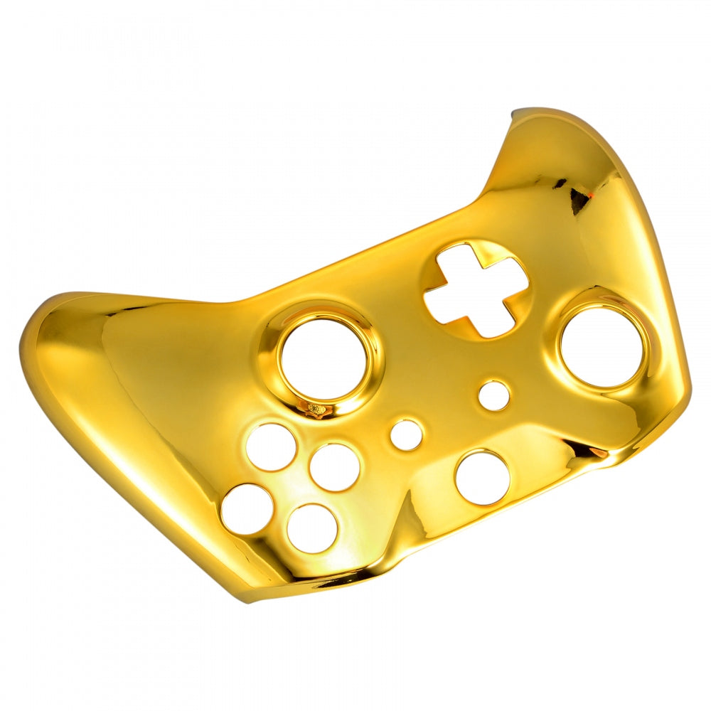 eXtremeRate Chrome Gold Edition Front Housing Shell Faceplate for Microsoft Xbox One X & One S Controller - Premium Replacement Cover for Enhanced Gaming Experience - Perfect for Customization, Repair, and Competitive Gaming Sessions