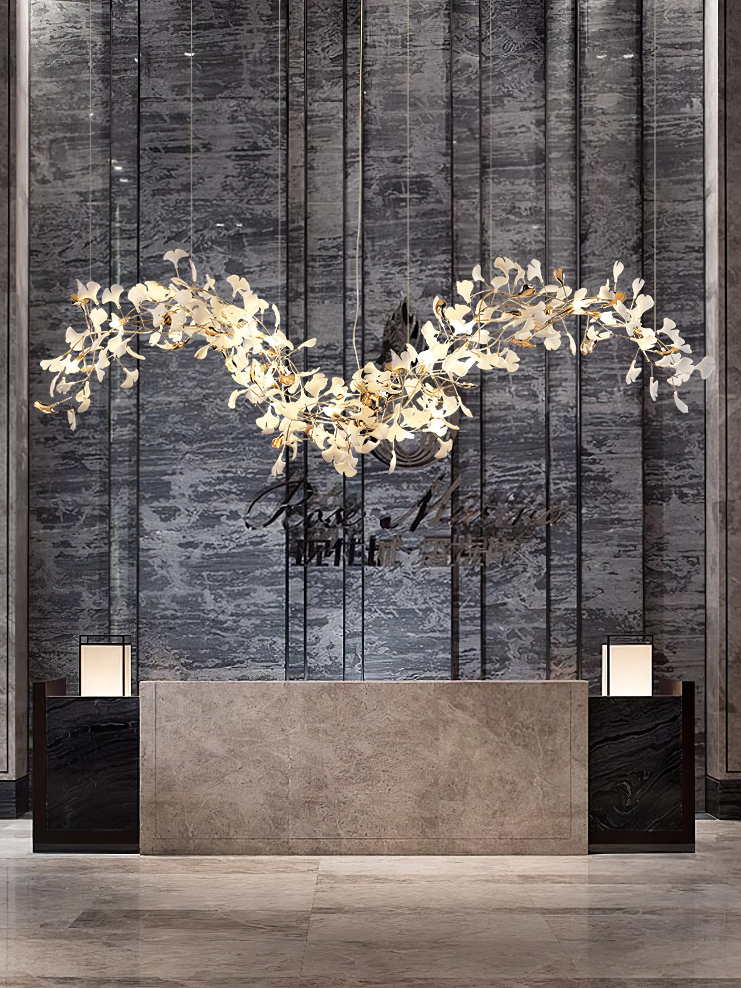 Elegant Ginkgo Leaf Tip Crystal Chandelier - Modern Gold Ceiling Light Fixture for Dining Room, Living Room & Bedroom Decor