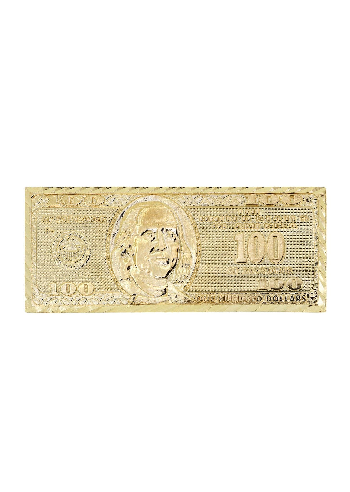 10K Gold $100 Dollar Bill Men's Ring | 6.9 Grams Heavy Weight | Perfect for Gifts, Hip Hop Jewelry & Money Themed Fashion Accessories